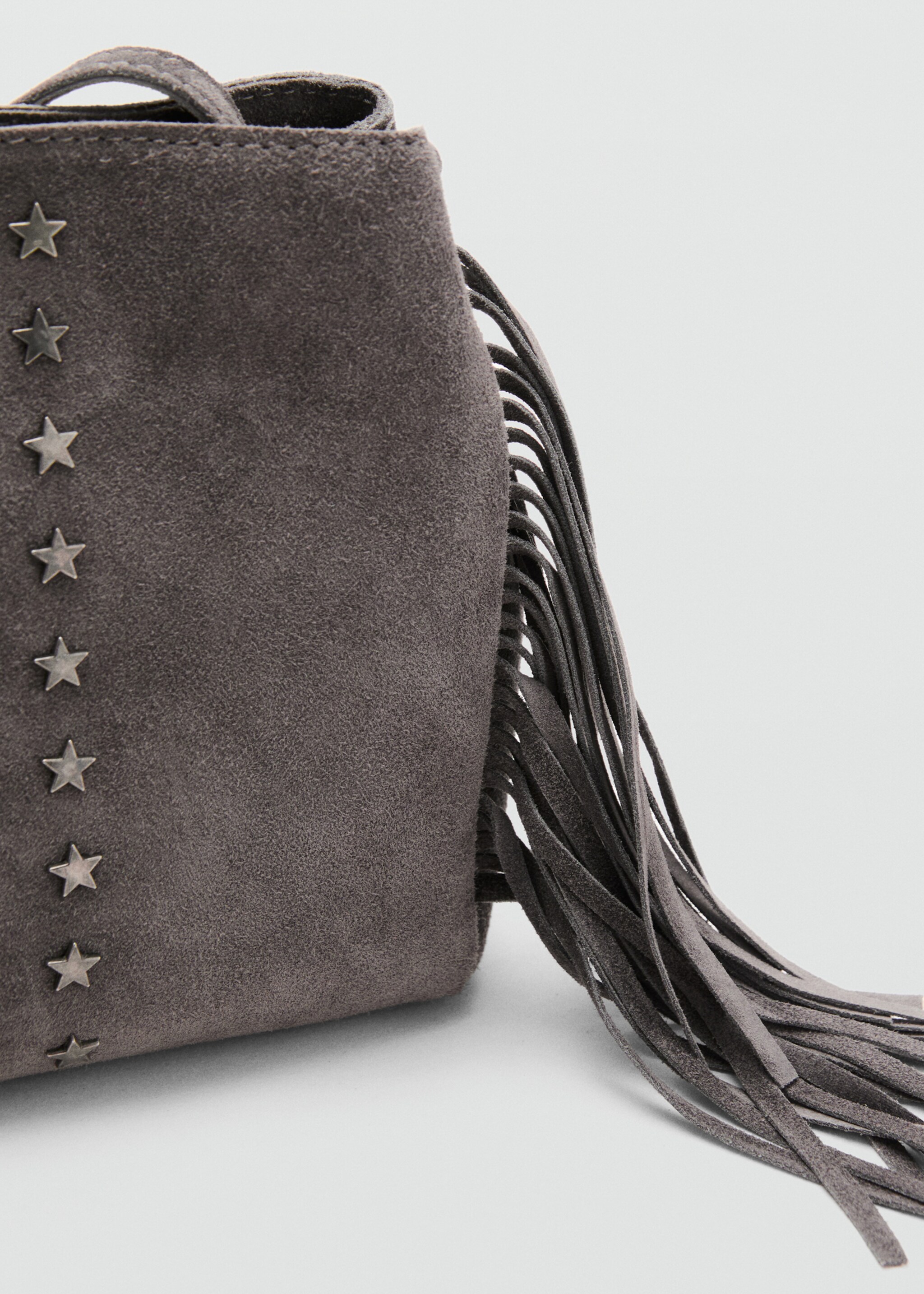 Leather bucket bag with fringes - Details of the article 1