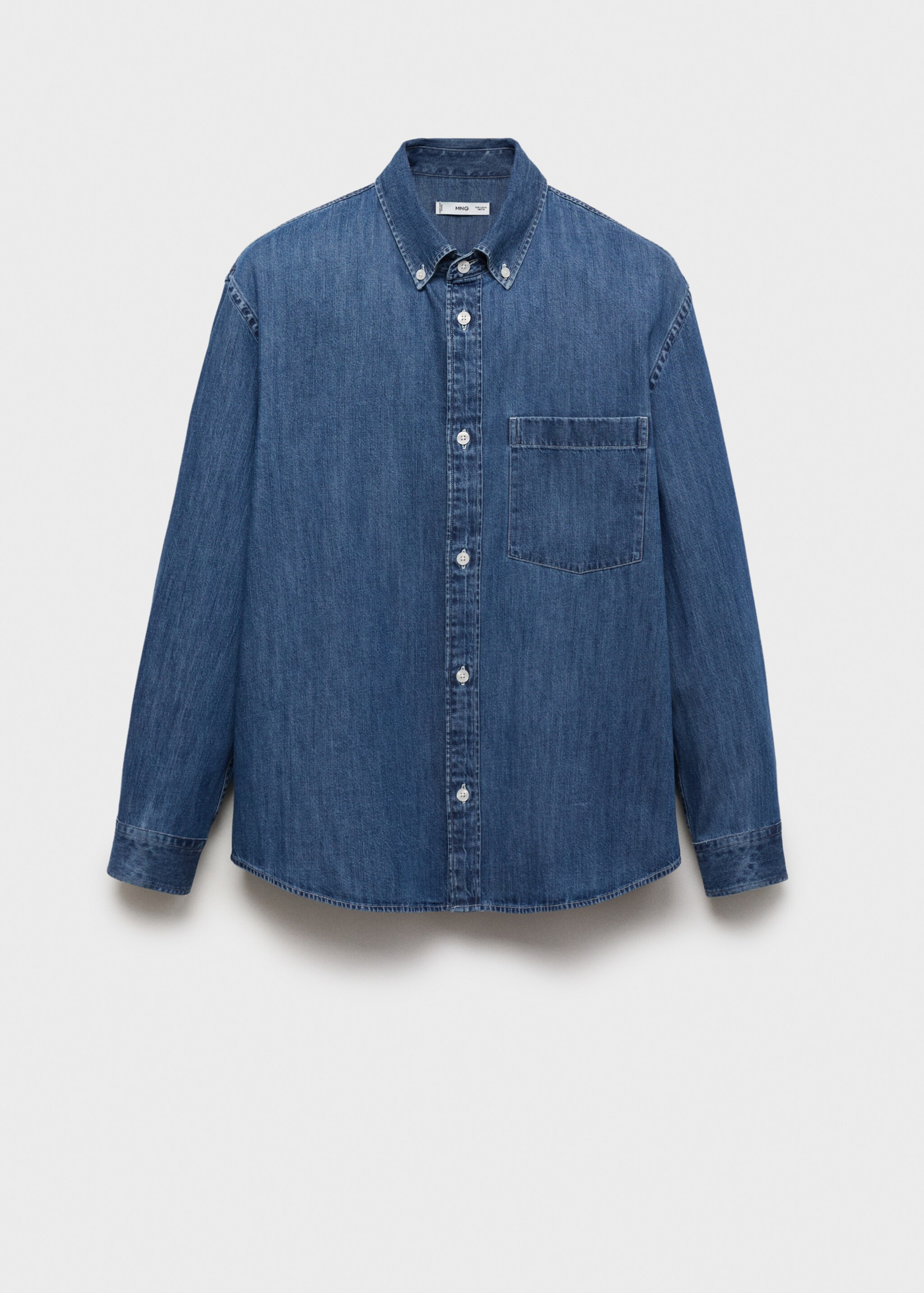 Denim overshirt with pocket - Article without model