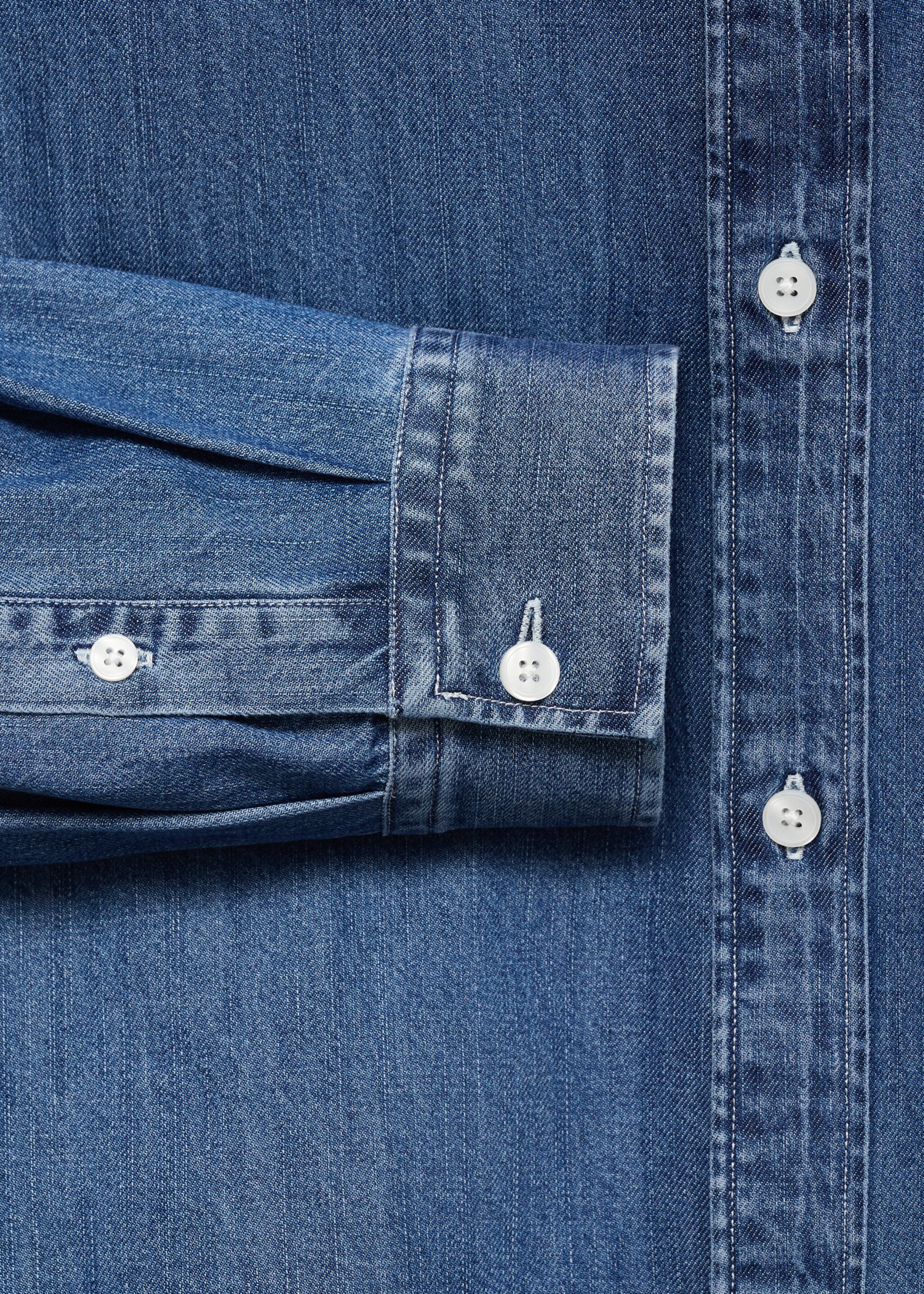 Denim overshirt with pocket - Details of the article 0