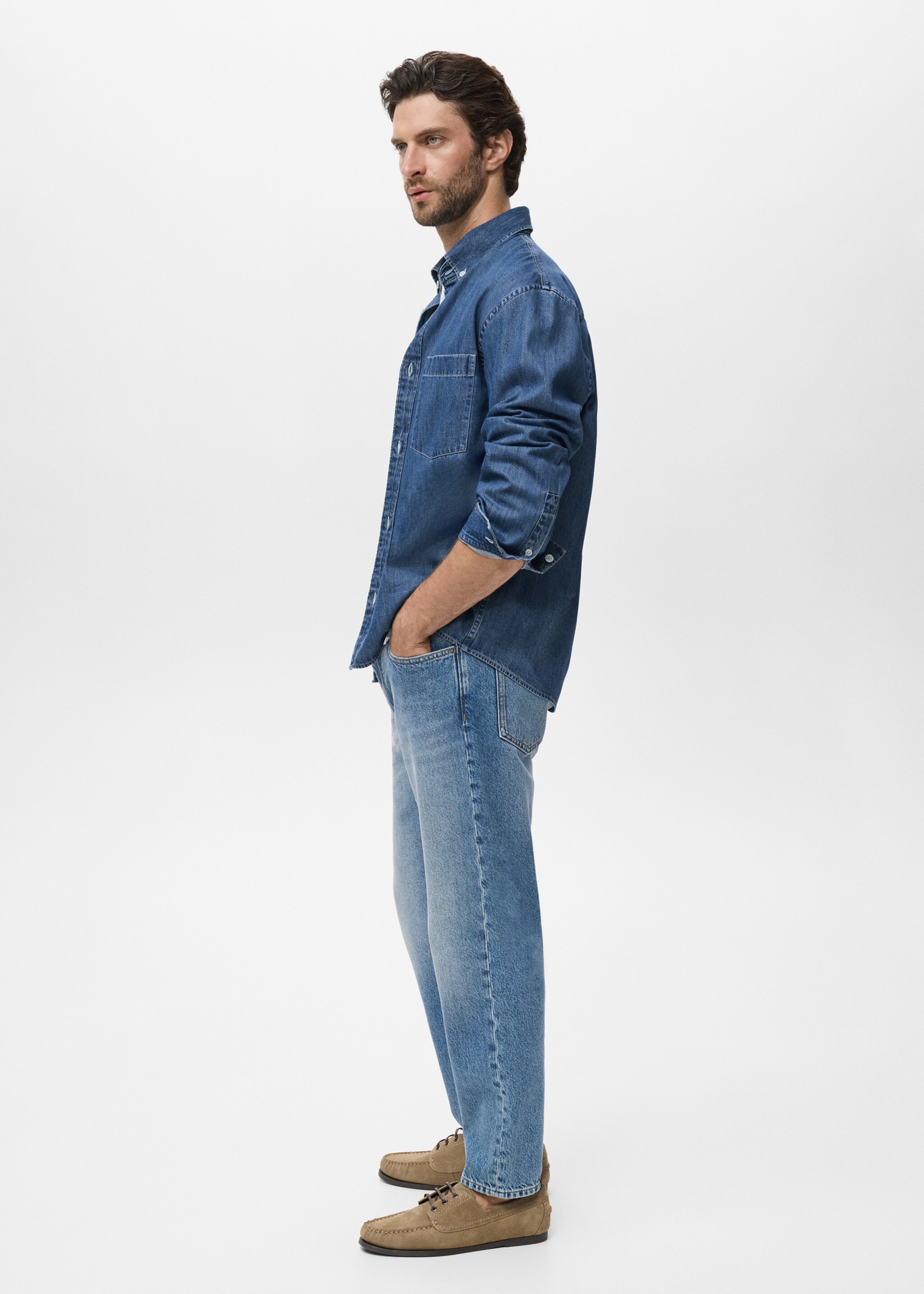 Denim overshirt with pocket - Details of the article 2