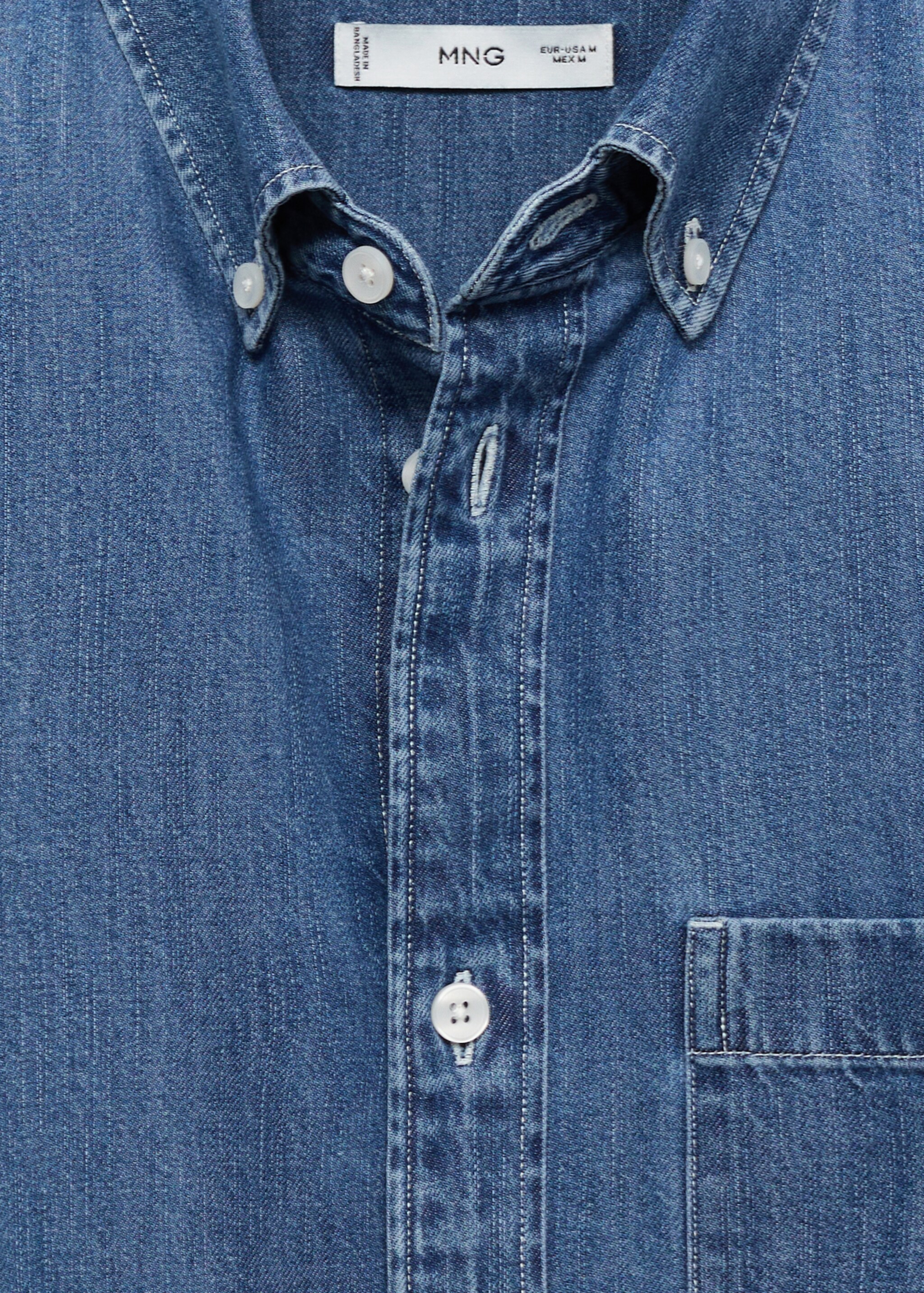 Denim overshirt with pocket - Details of the article 8