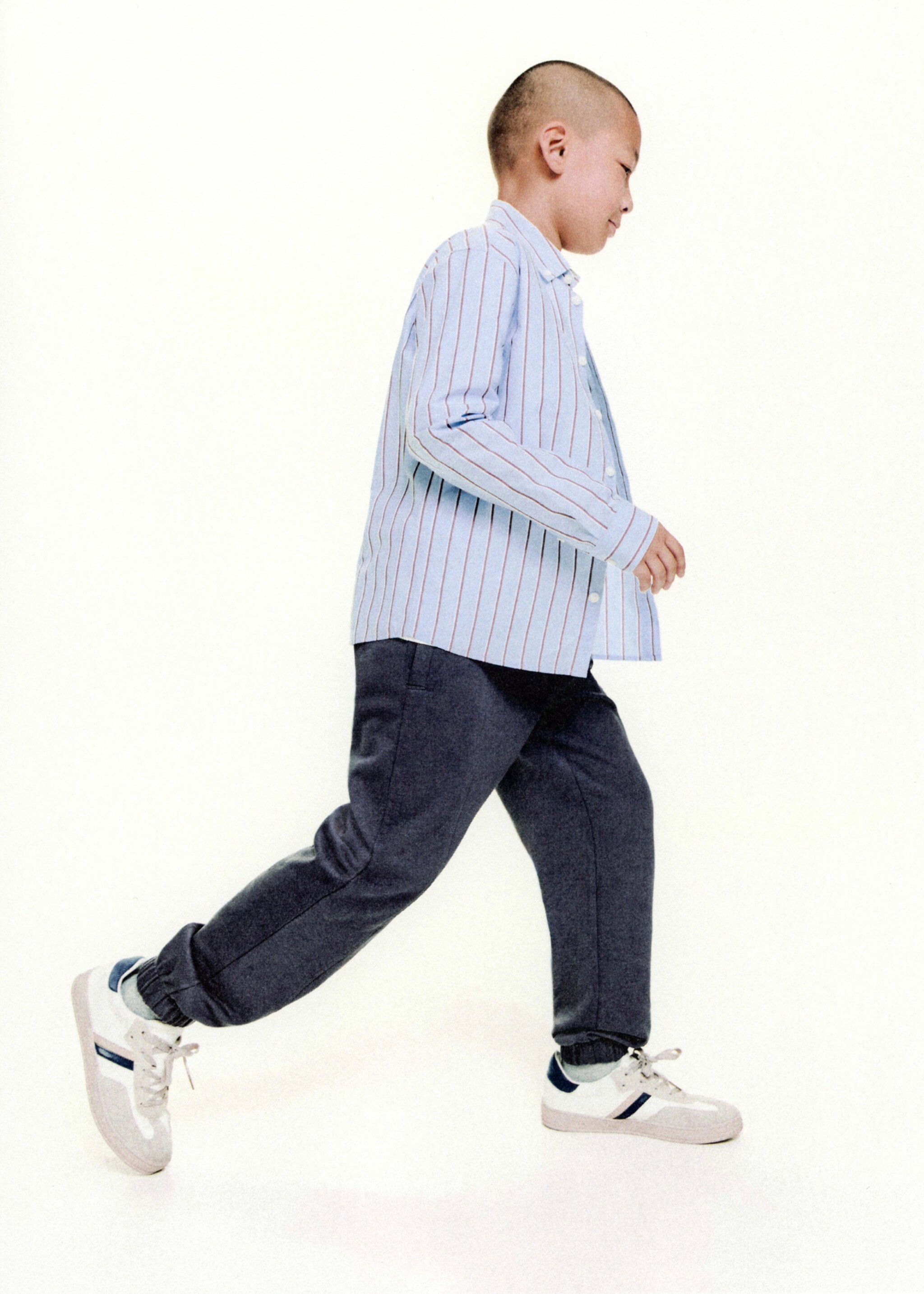 Cotton joggers with elastic waist - Medium plane
