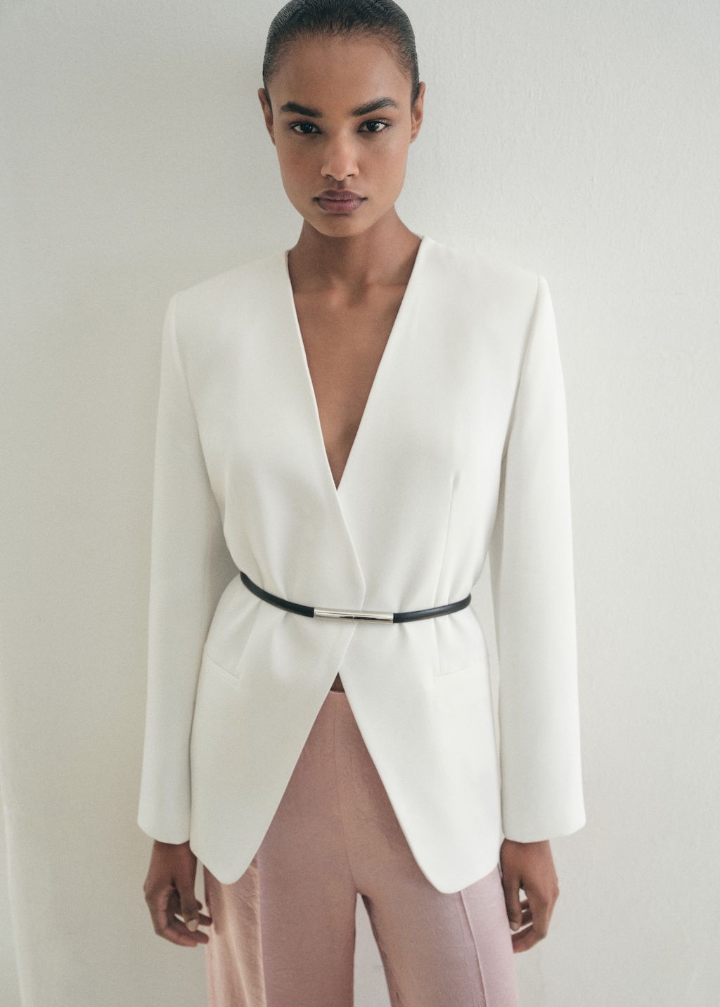 Satin crinkle-effect pants