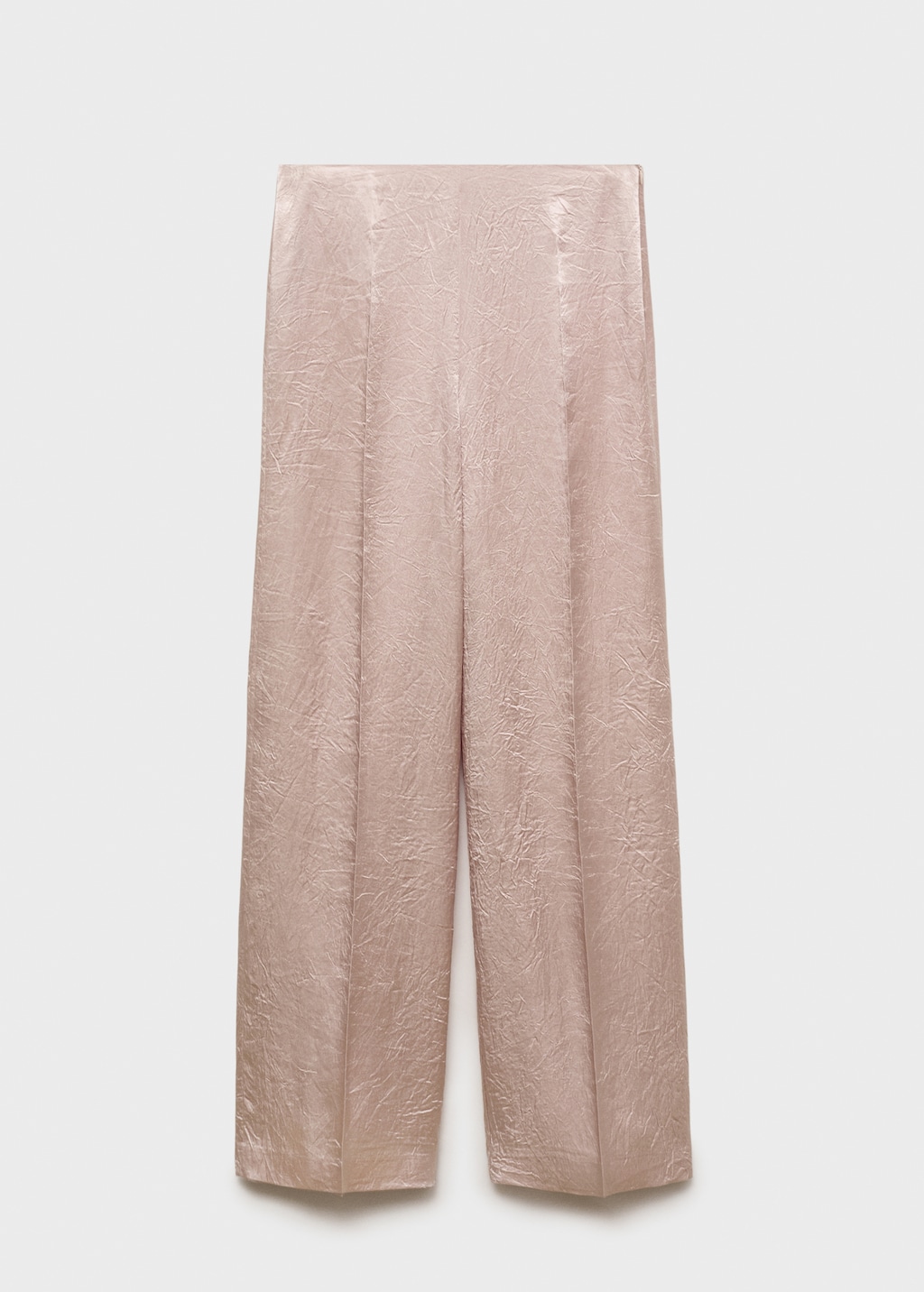Satin crinkle-effect pants