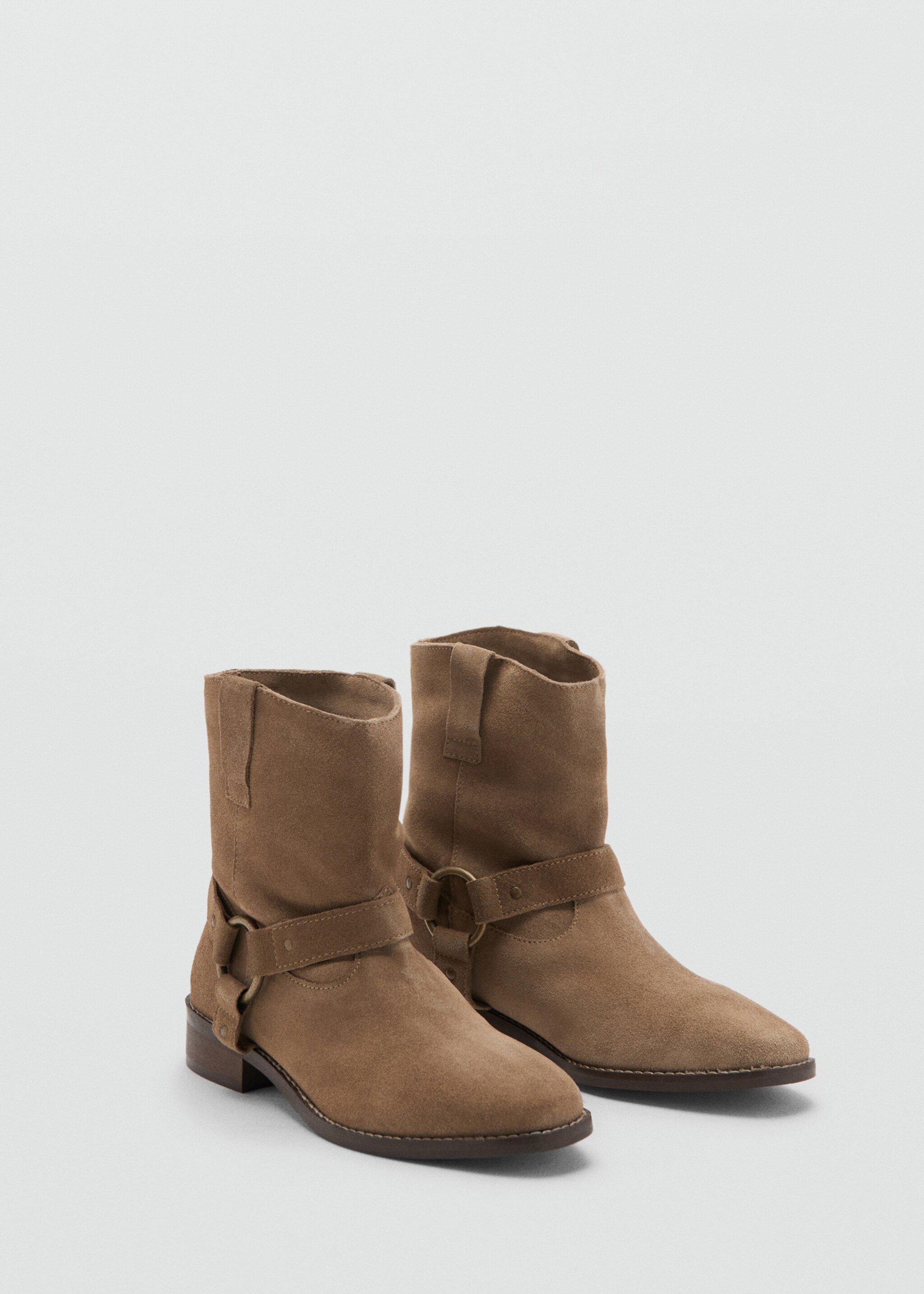 Suede cowboy ankle boots - Medium plane, Medium Brown. Ref: 17064423-00.