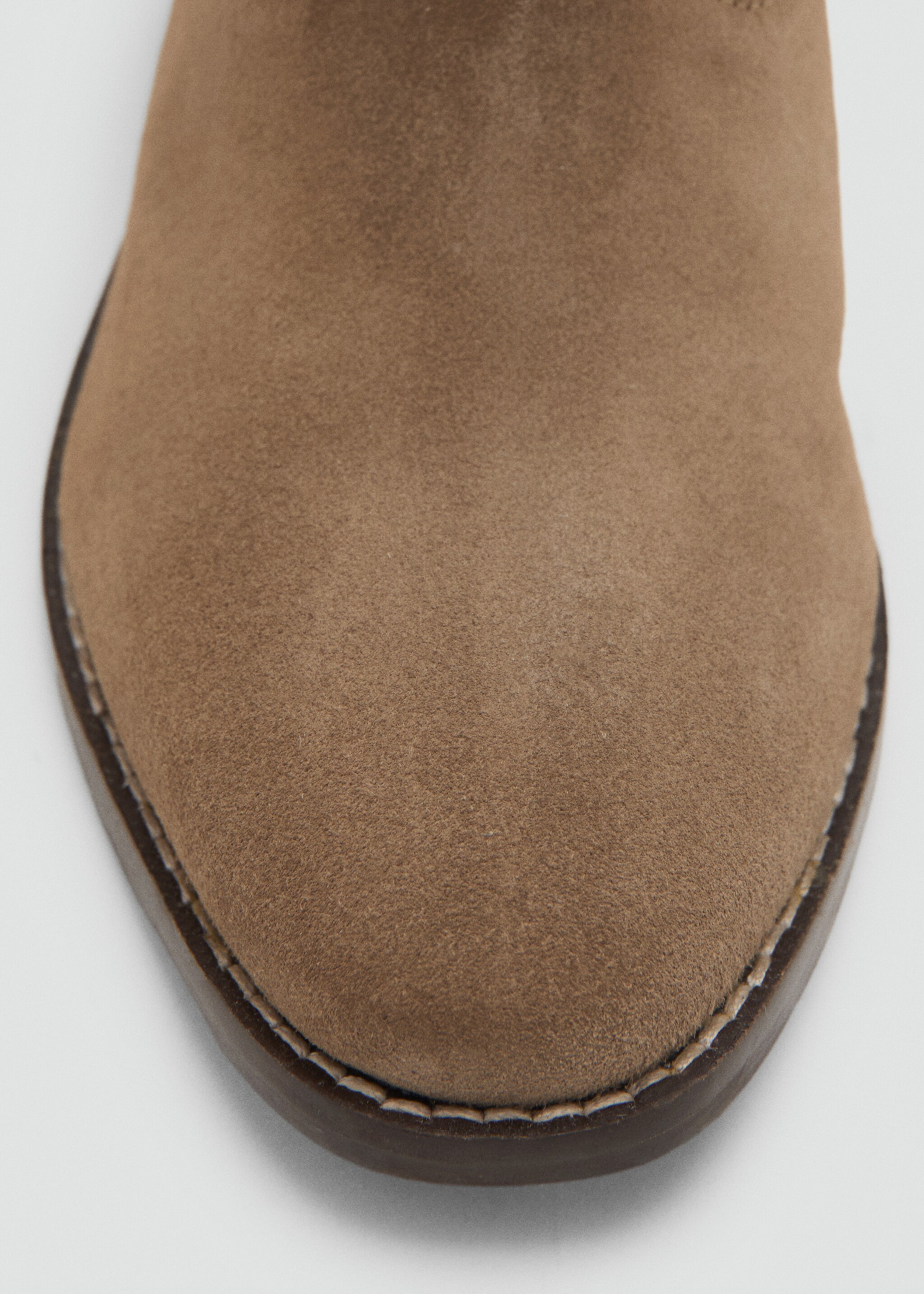 Suede cowboy ankle boots - Details of the article 1, Medium Brown. Ref: 17064423-00.