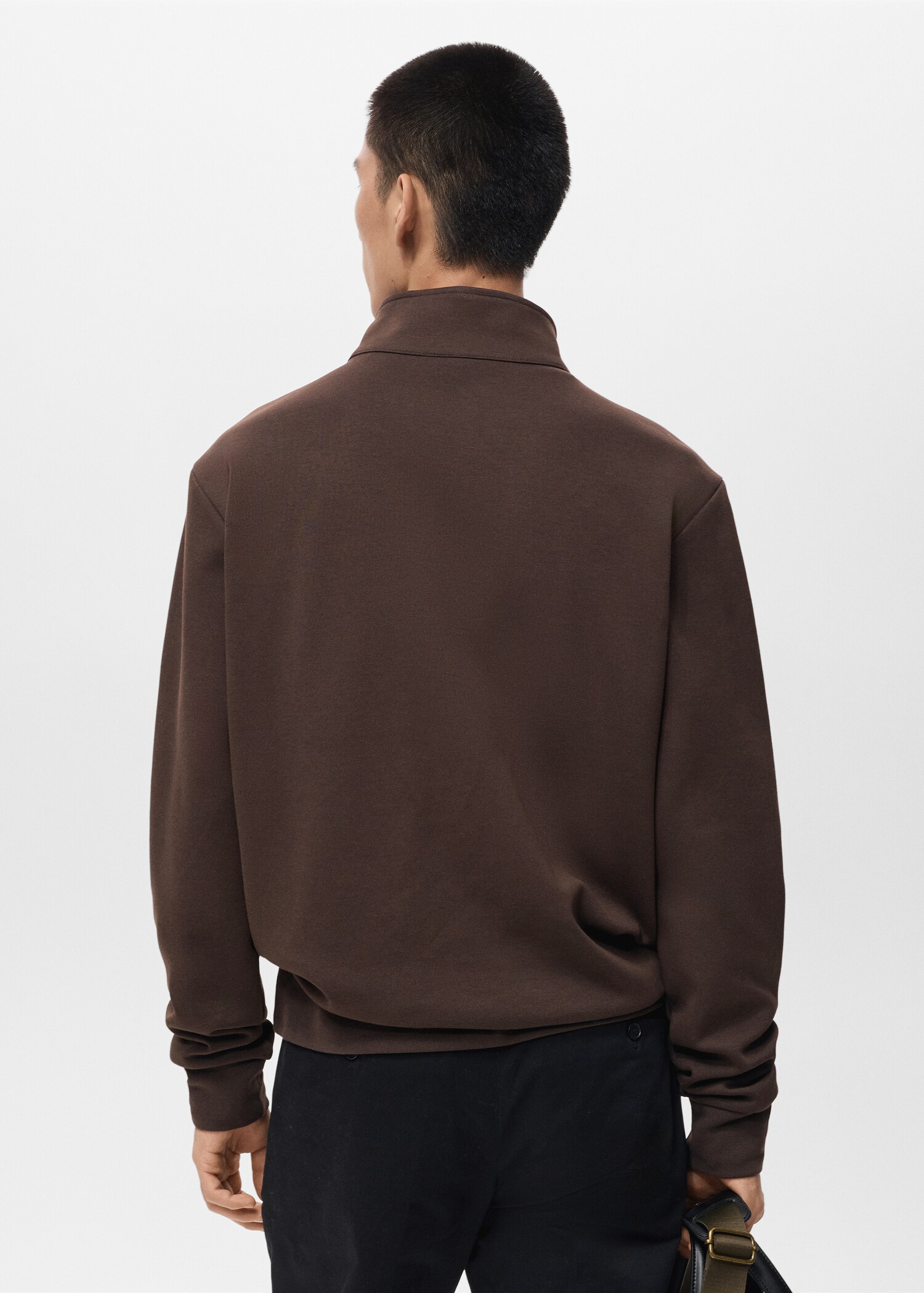 Regular-fit cotton sweatshirt with zip - Reverse of the article