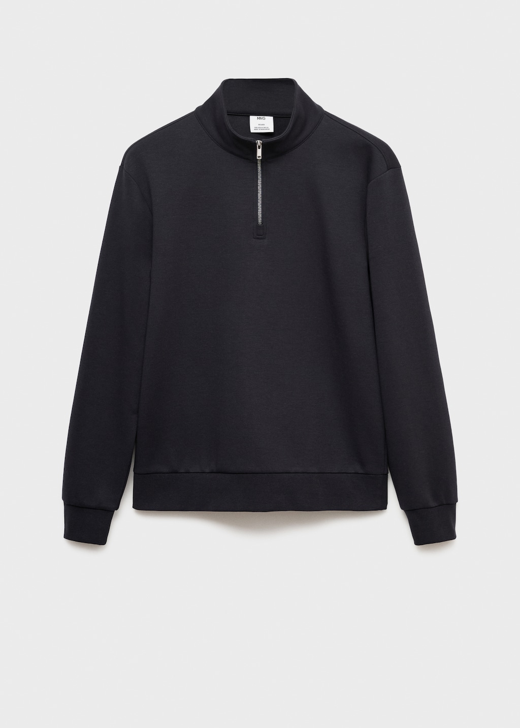 【MALO】BLACK COTTON SWEATSHIRT Organic-Cotton-Black-Box-Logo-
