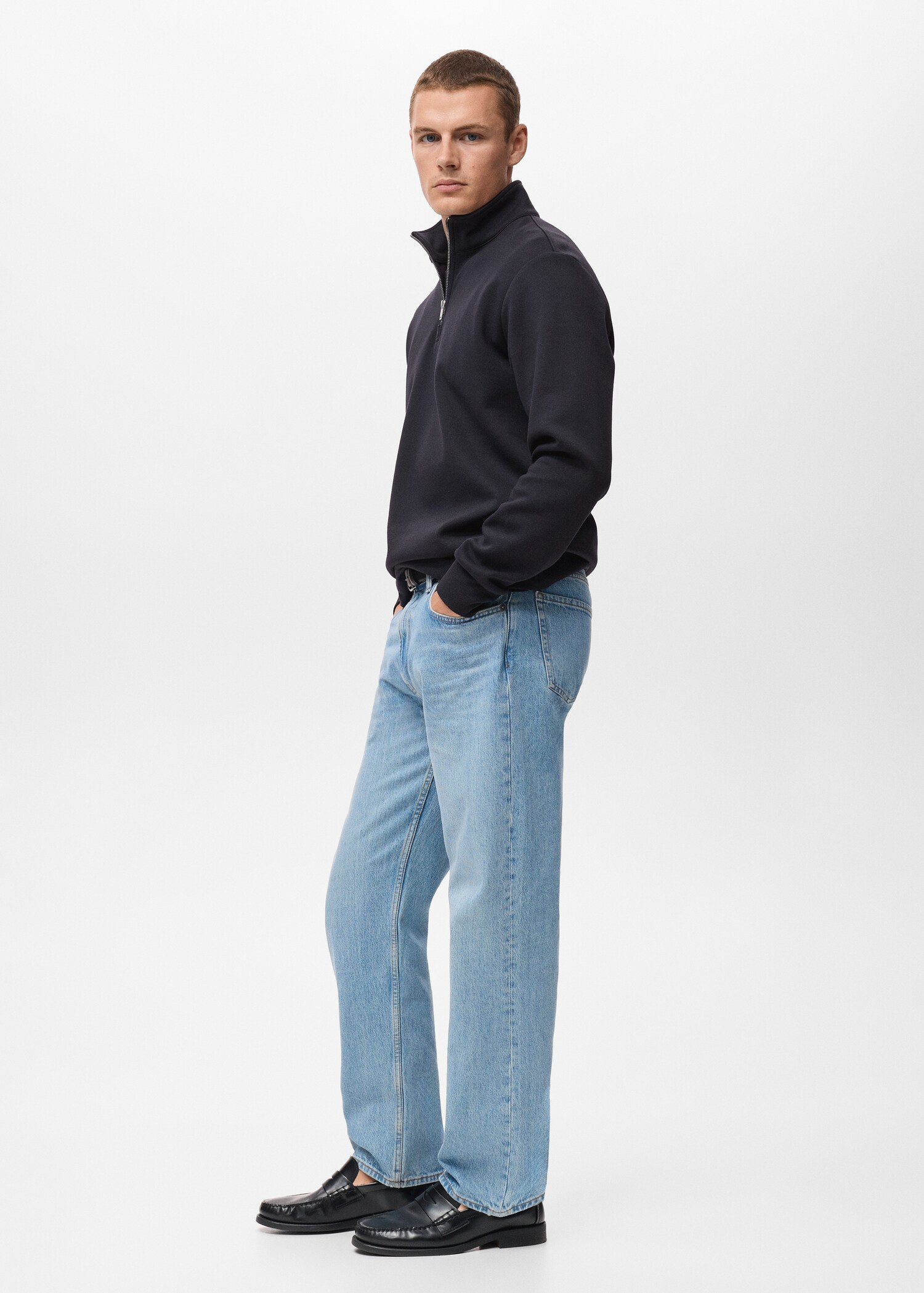 Regular-fit cotton sweatshirt with zip - Details of the article 2