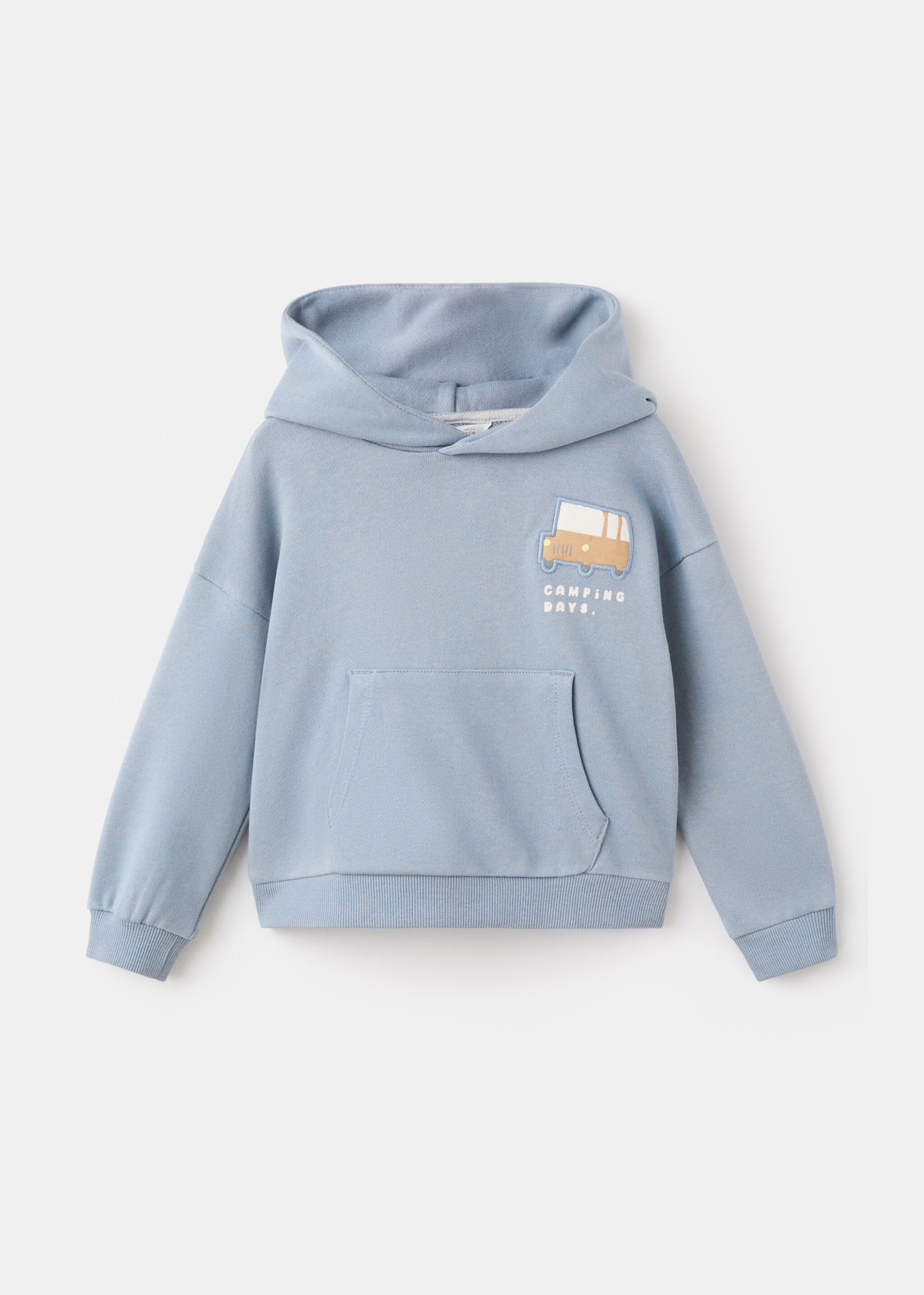 Embroidered hoodie - Article without model, Blue. Ref: 17064427-00.