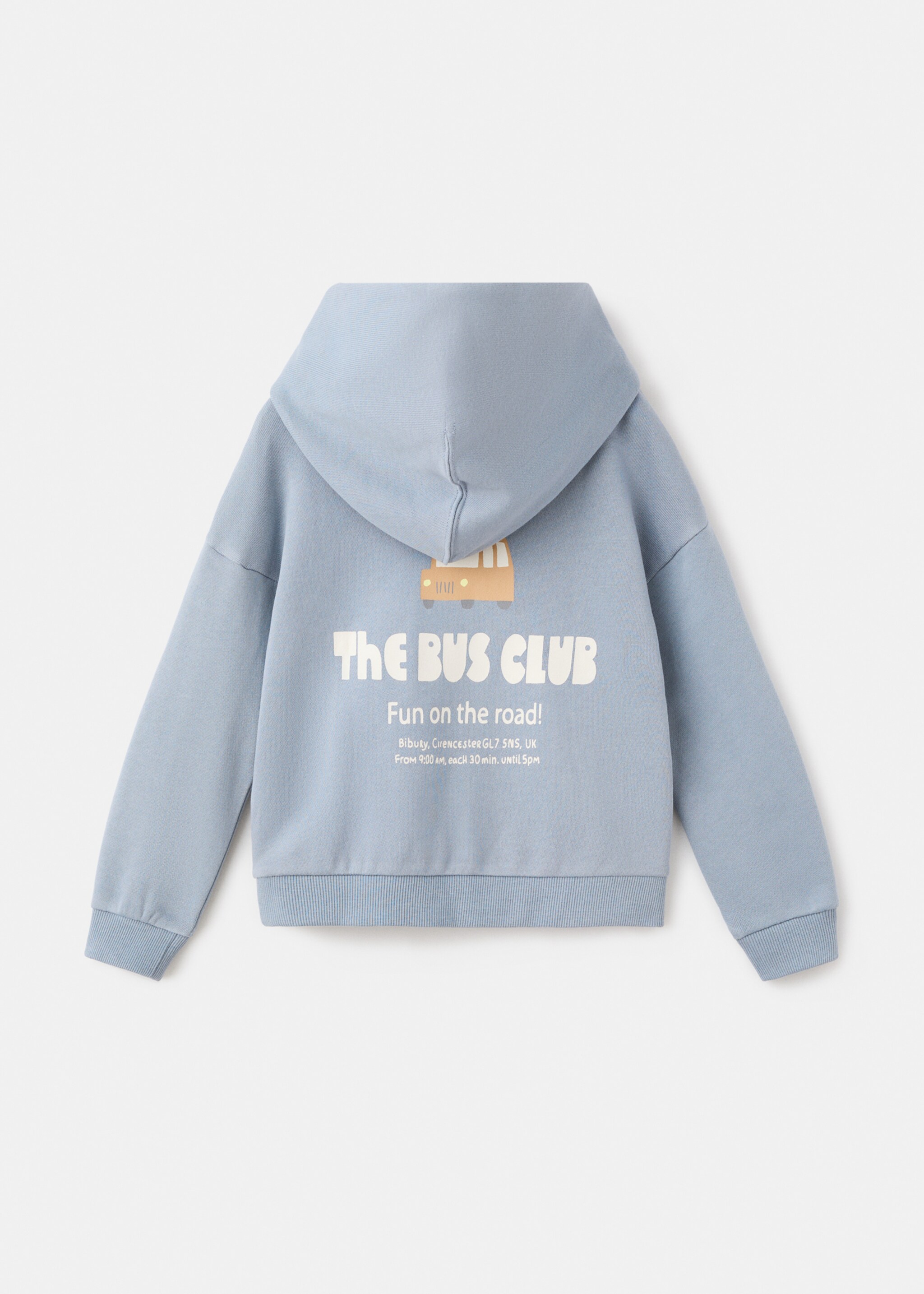 Embroidered hoodie - Reverse of the article, Blue. Ref: 17064427-00.