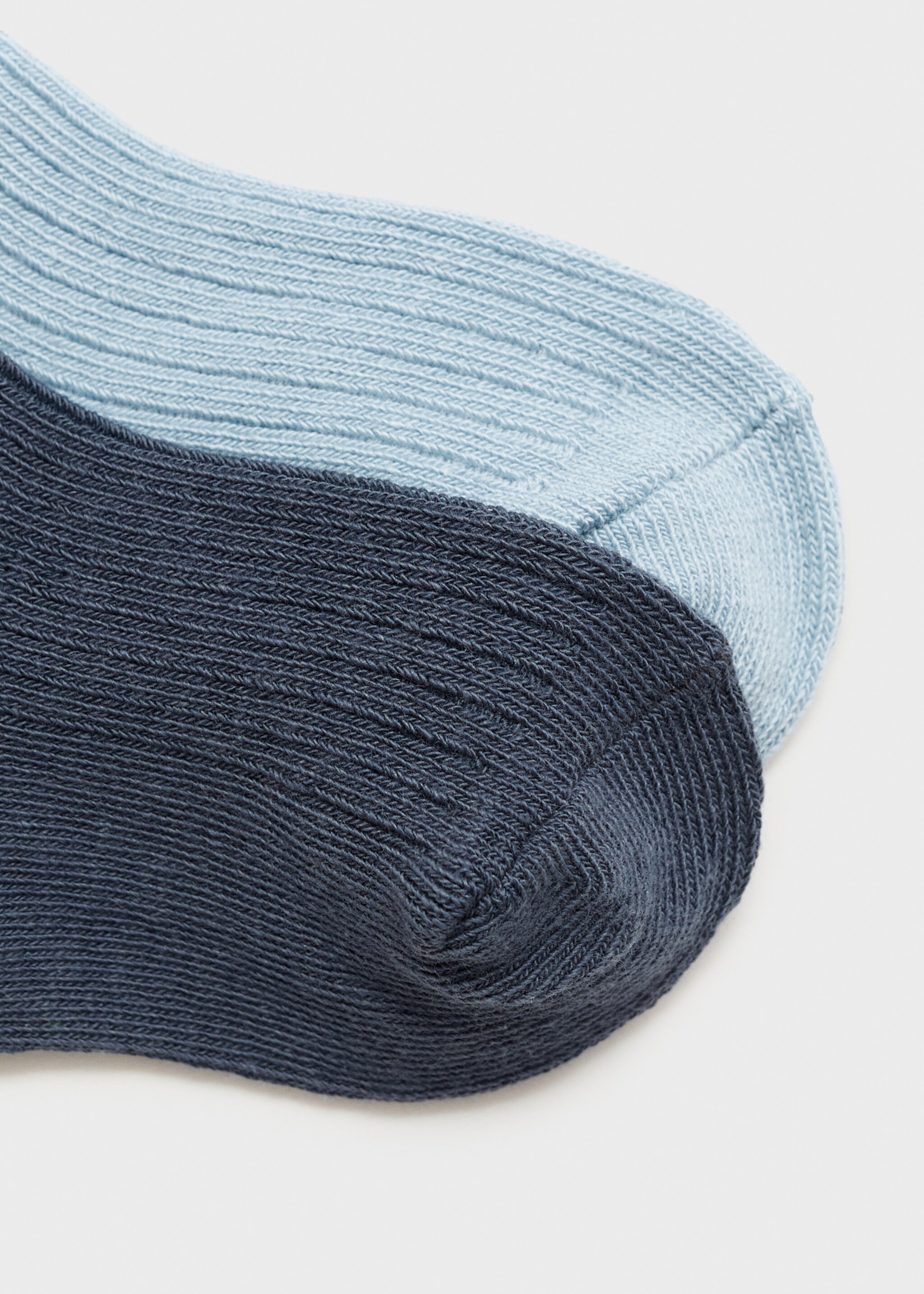 Pack 2 paires de chaussettes côtelées - Détail de l'article 8, Bleu ciel. Ref: 17064434-00.