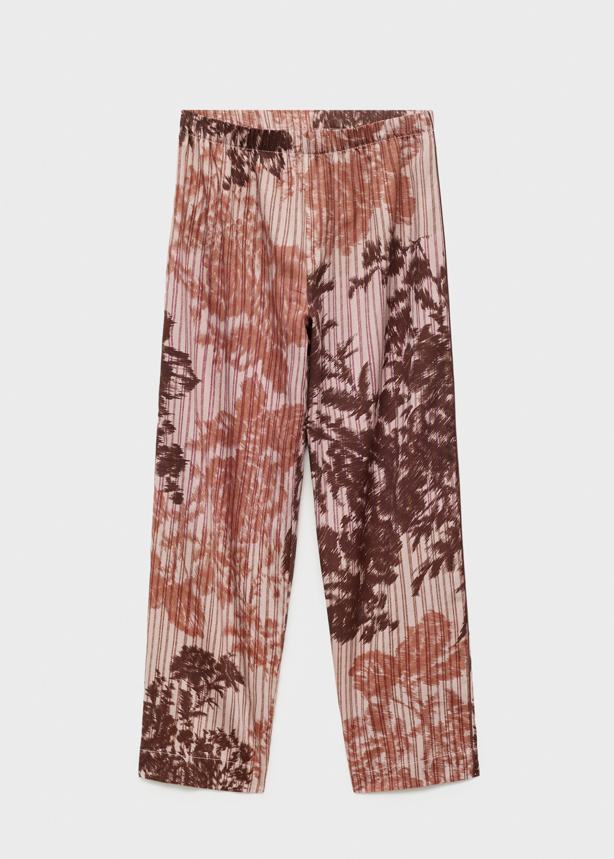 Pyjama bottoms with blurred print - Article without model, Brown. Ref: 17064437-00.
