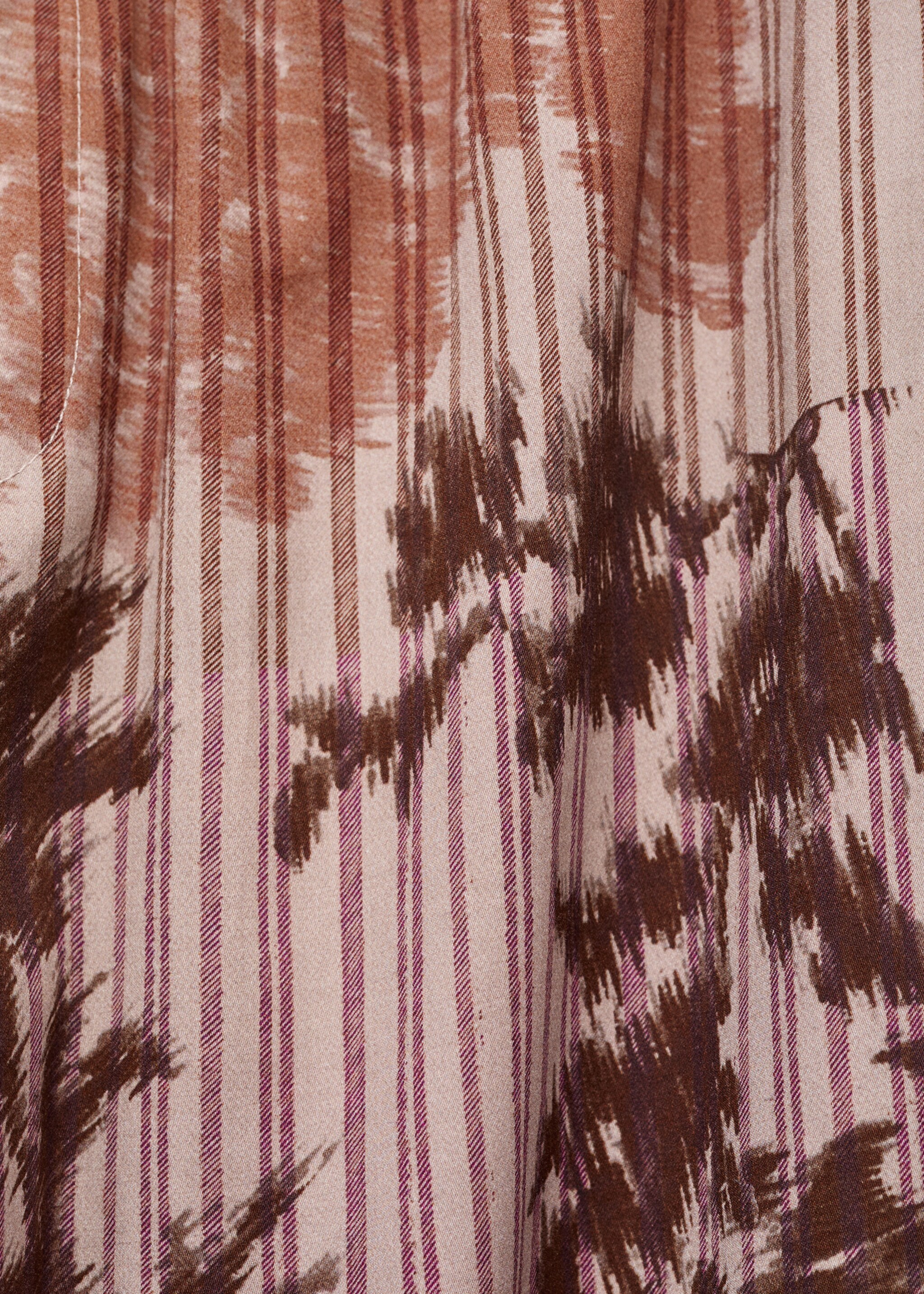 Pyjama bottoms with blurred print - Details of the article 0, Brown. Ref: 17064437-00.
