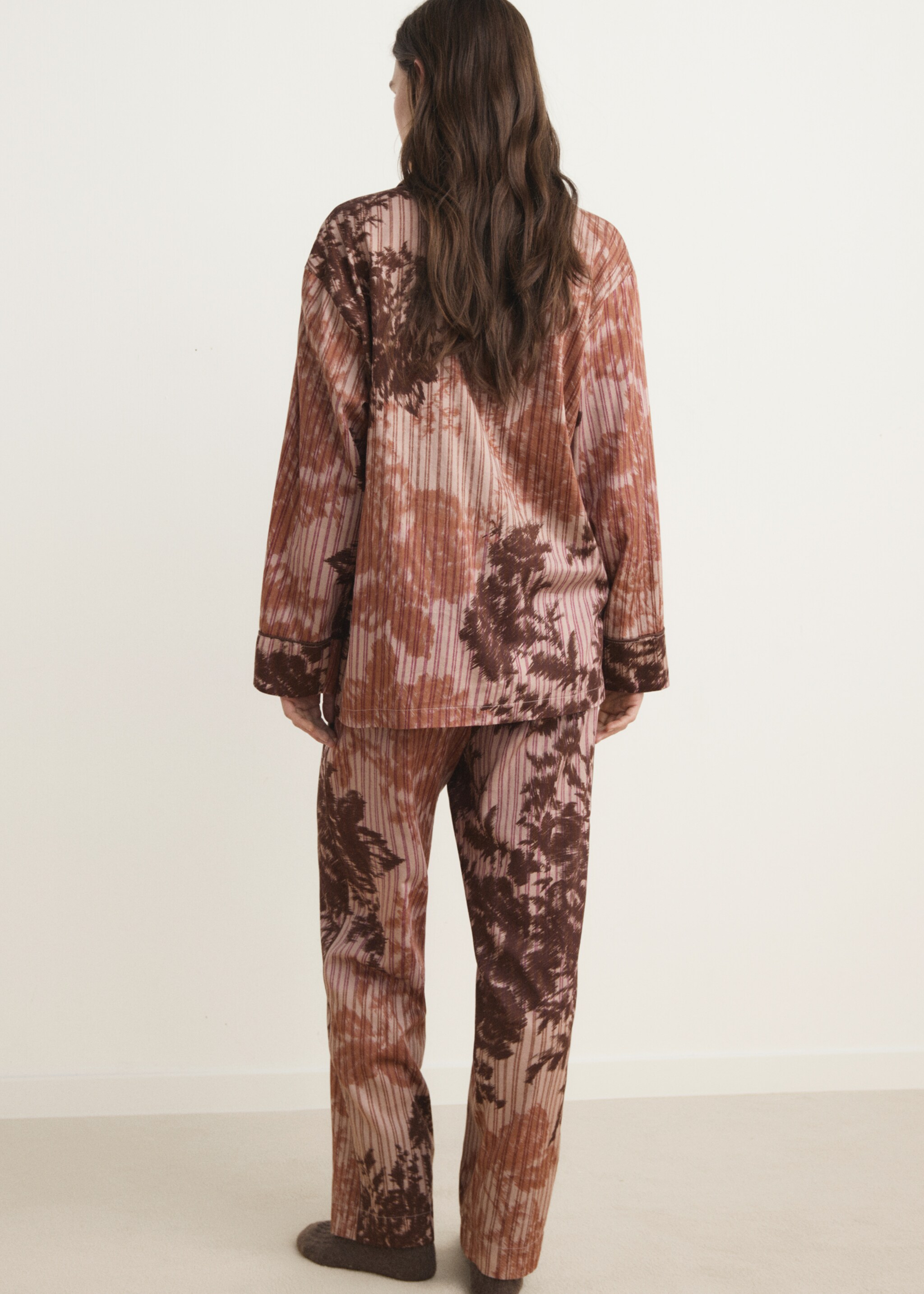 Pyjama bottoms with blurred print - Reverse of the article, Brown. Ref: 17064437-00.