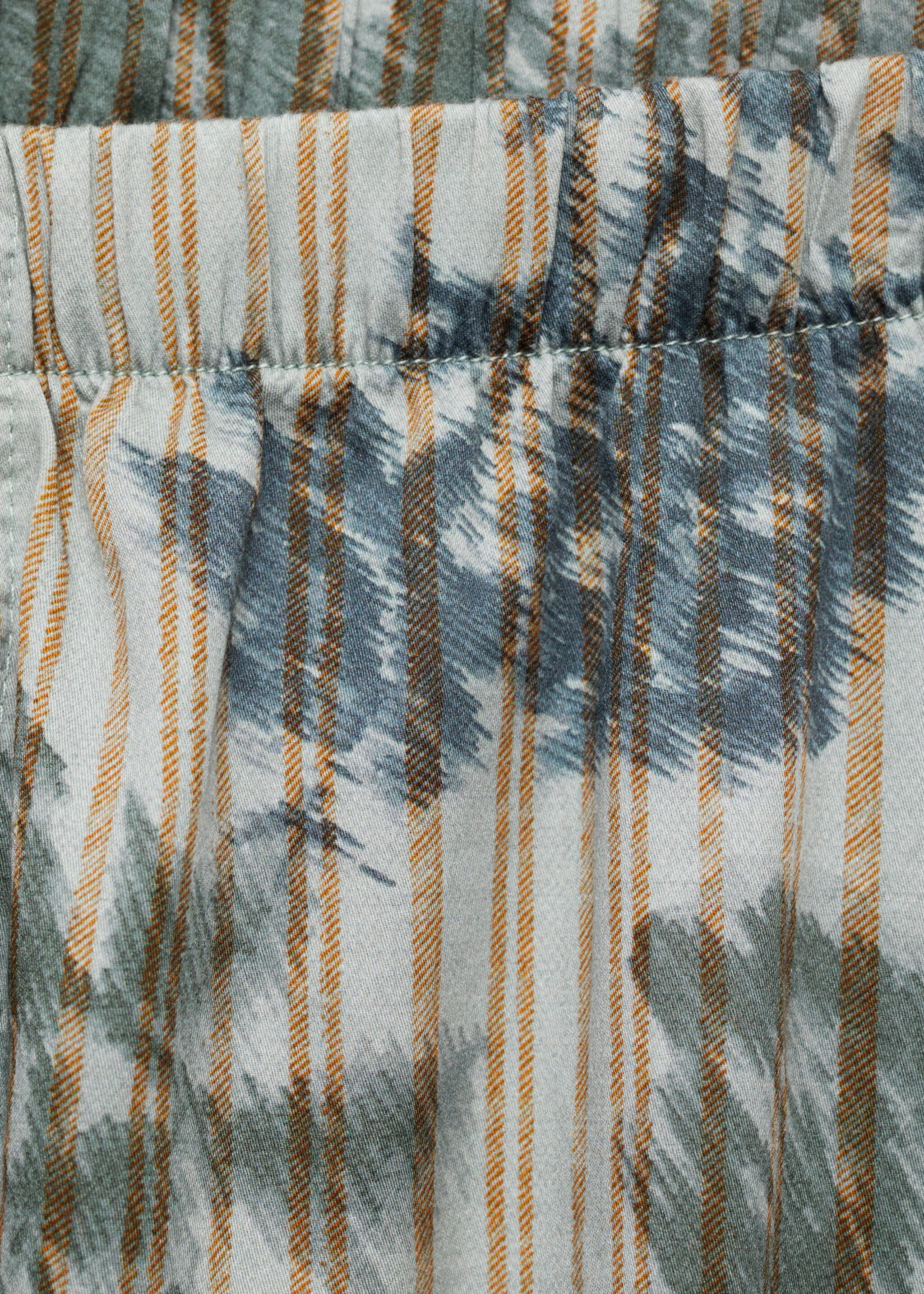 Pyjama bottoms with blurred print - Details of the article 8, Green. Ref: 17064437-00.