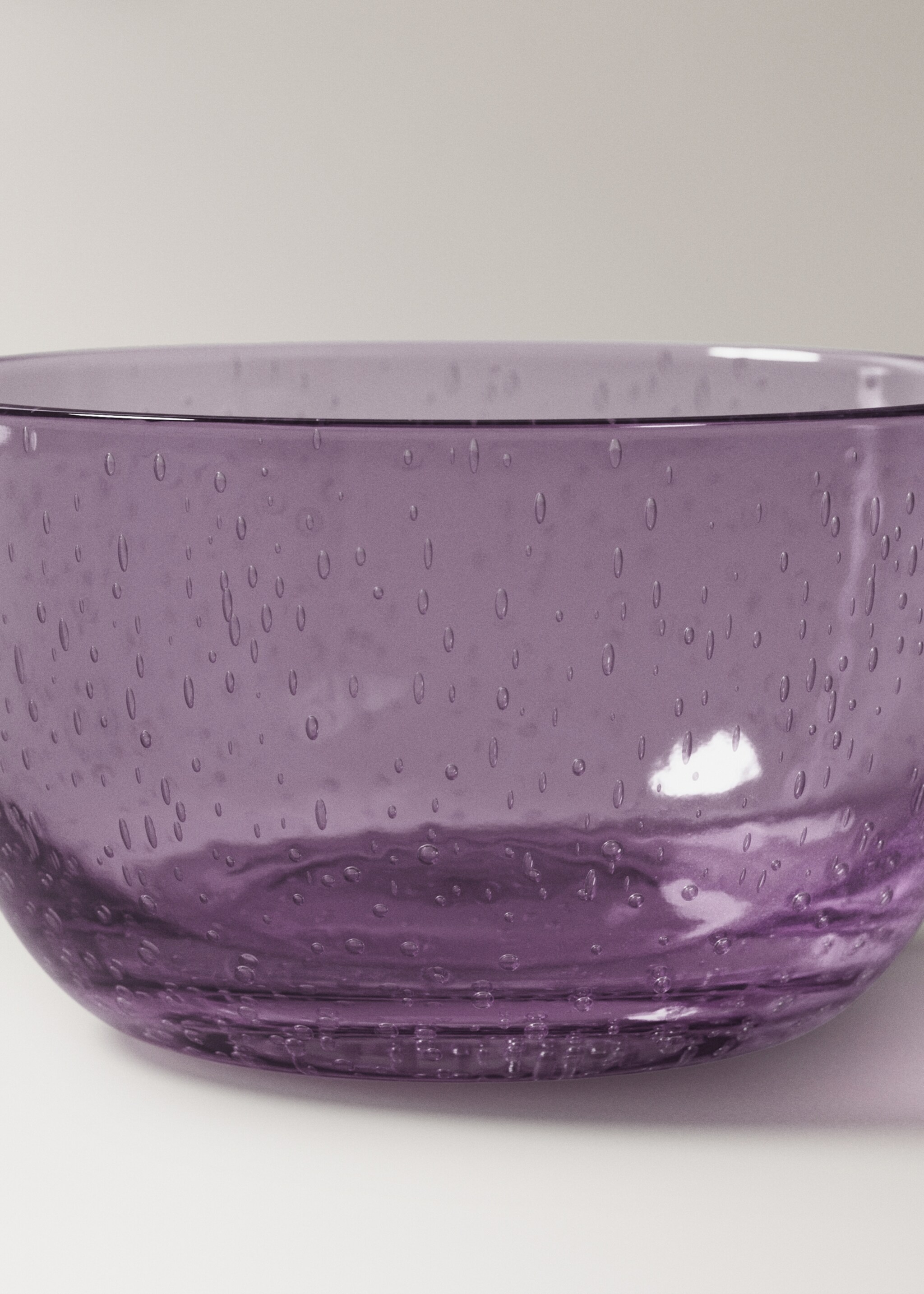 Bubble-design glass bowl - Details of the article 2, Olive Green. Ref: 17064440-00.