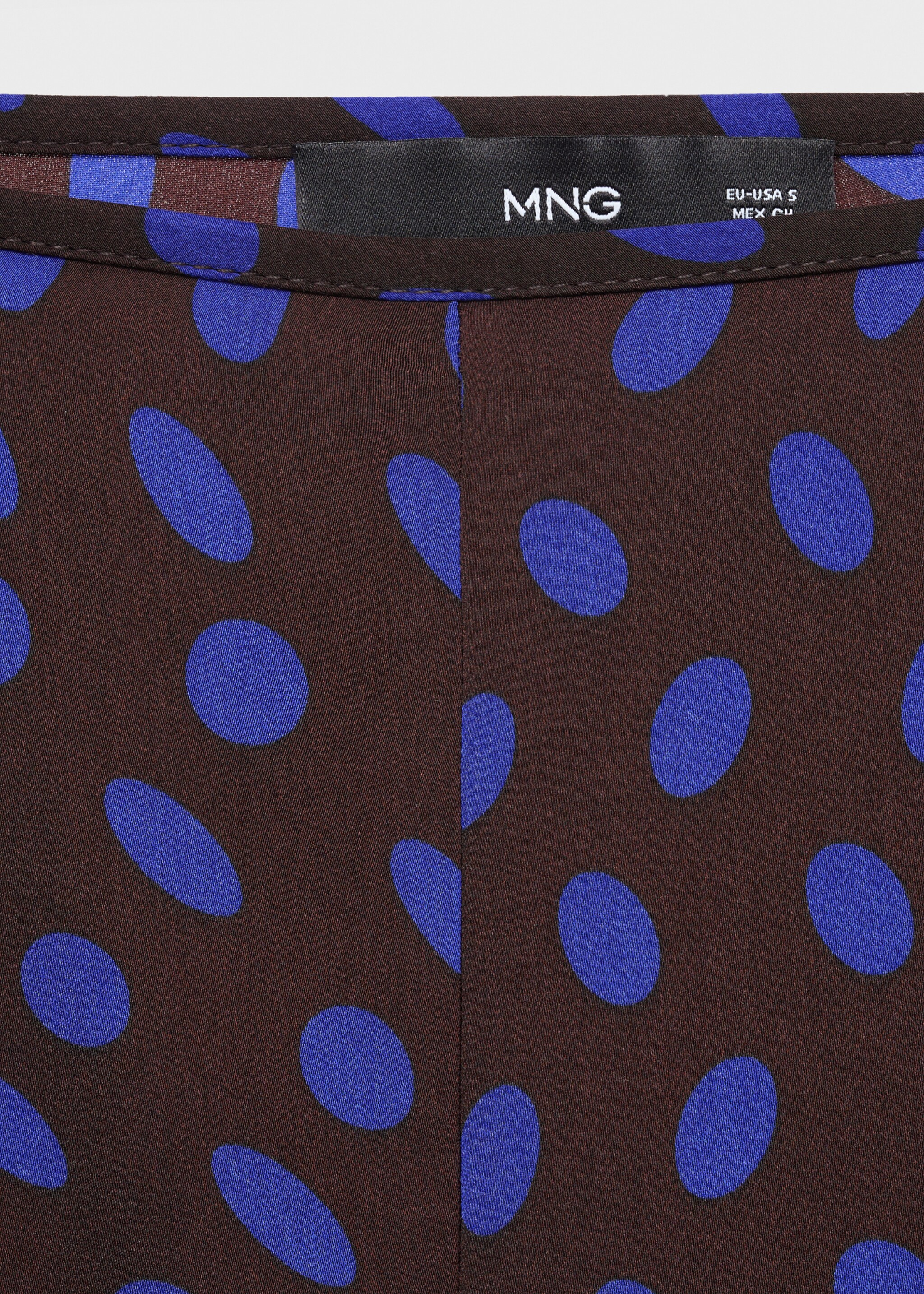 Polka dots flare trousers - Details of the article 8, Brown. Ref: 17064445-00.