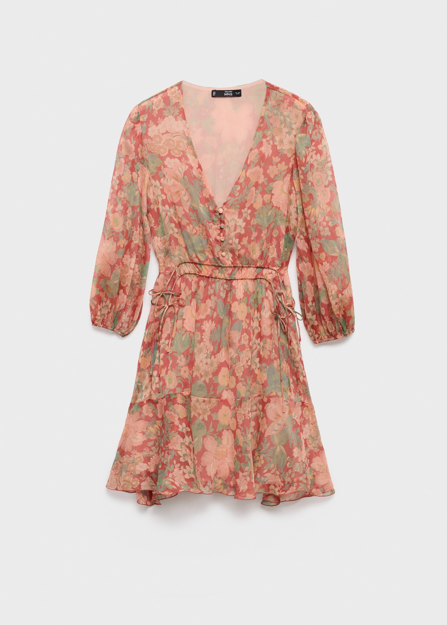 Floral puff-sleeve dress