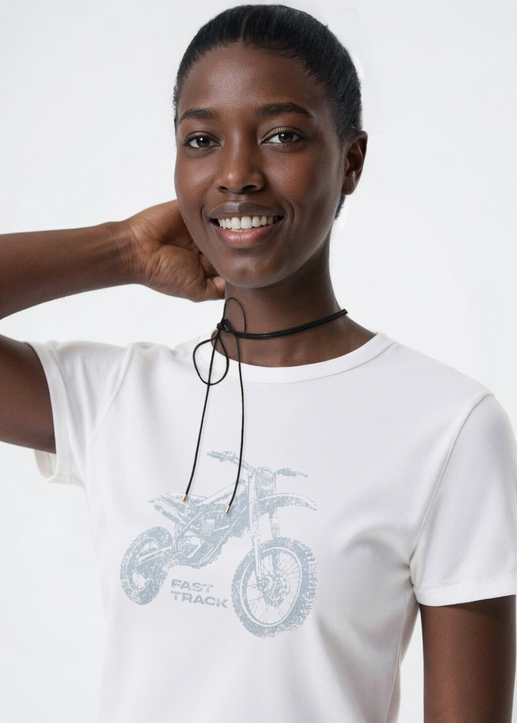 Cotton t-shirt with motorbikes