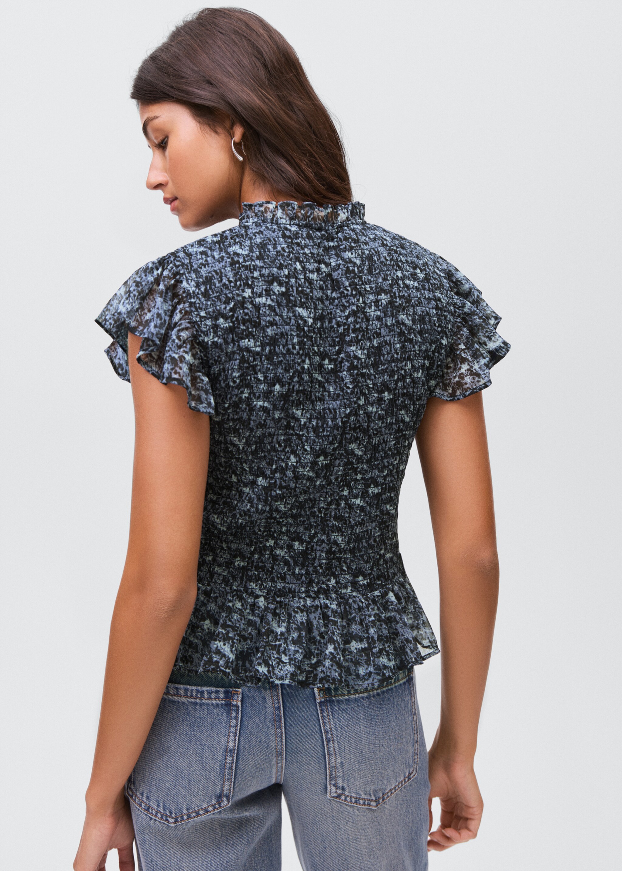 Ruffles printed blouse - Reverse of the article