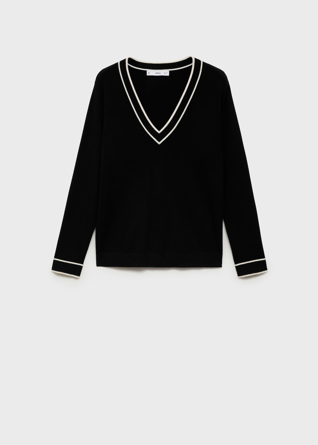 Contrasting V-neck sweater