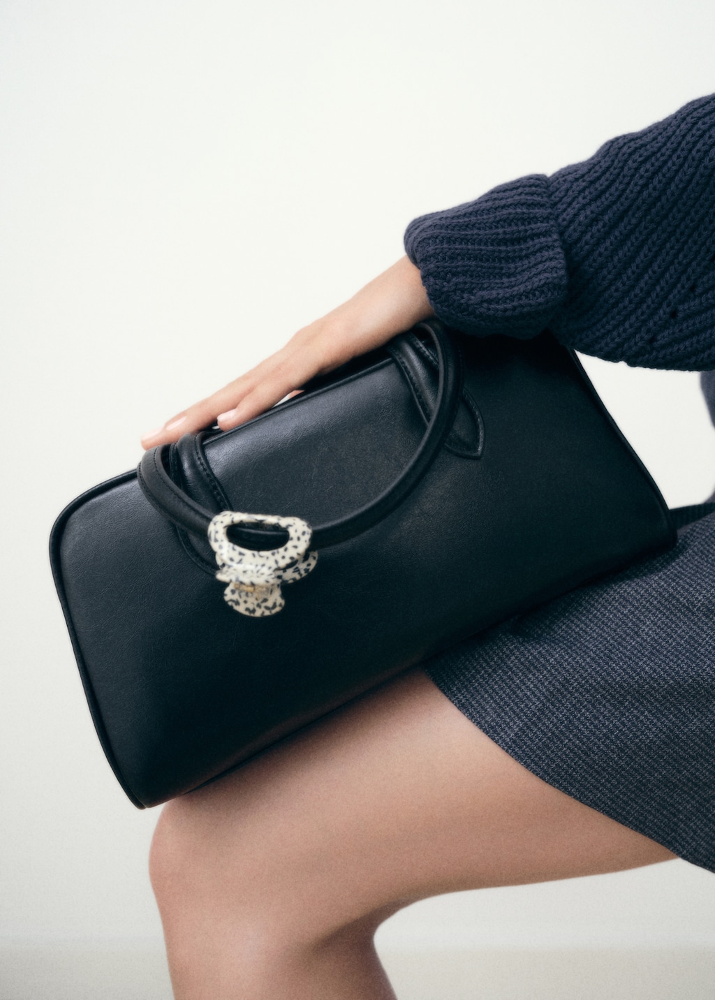 Bowling bag with faux-leather finish