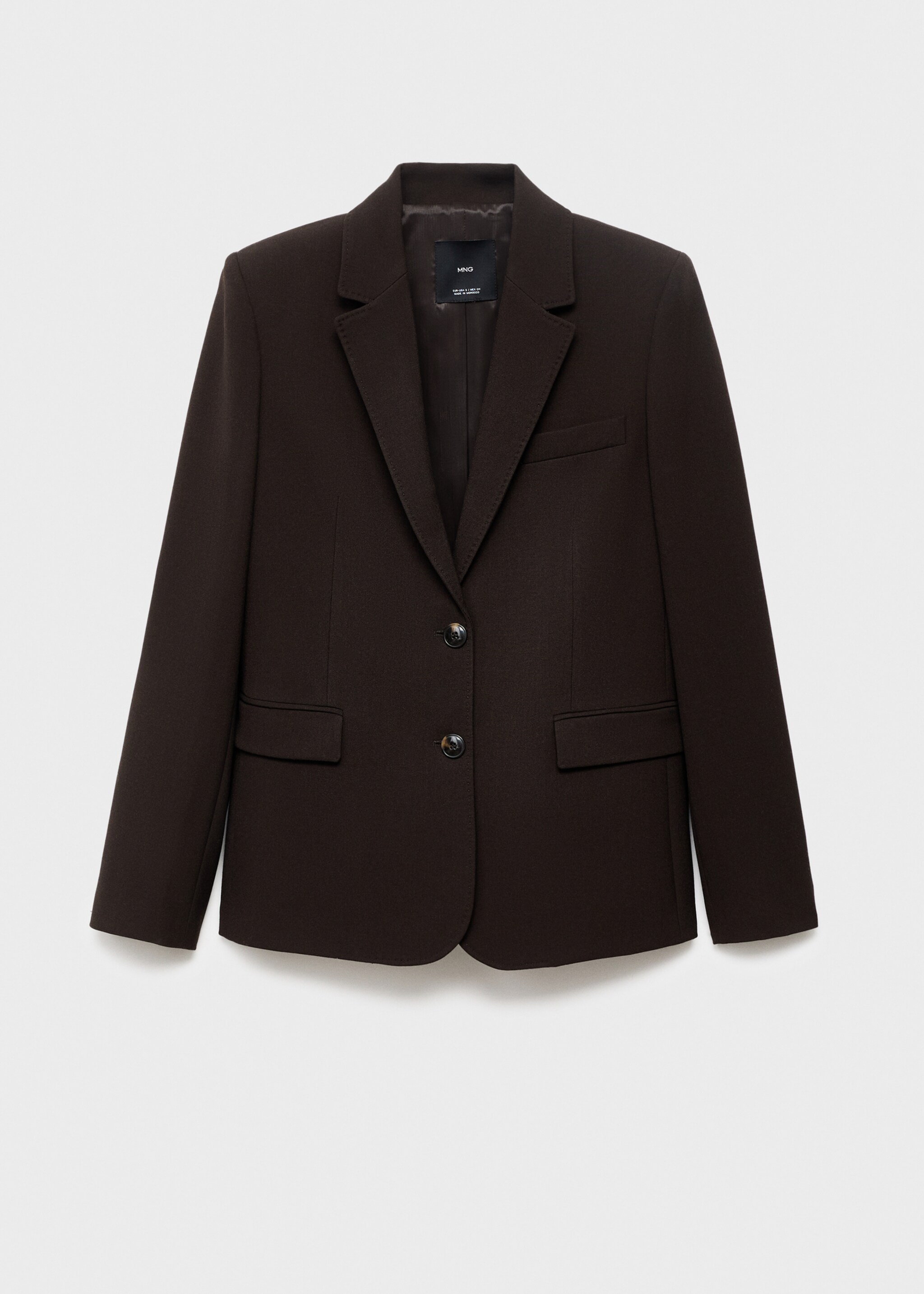 Straight-fit suit jacket - Article without model, Chocolate. Ref: 17064786-00.