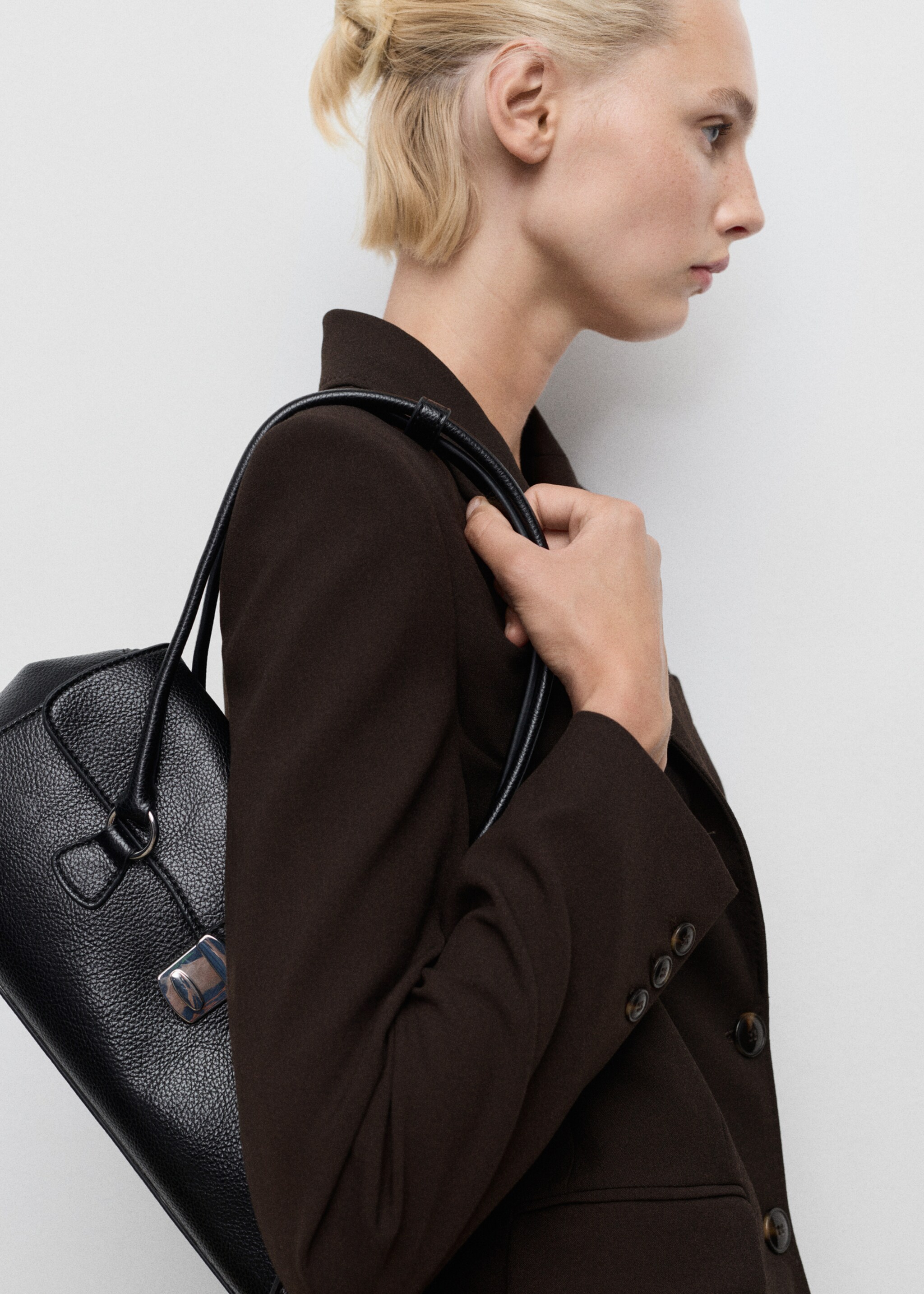 Straight-fit suit jacket - Details of the article 1, Chocolate. Ref: 17064786-00.