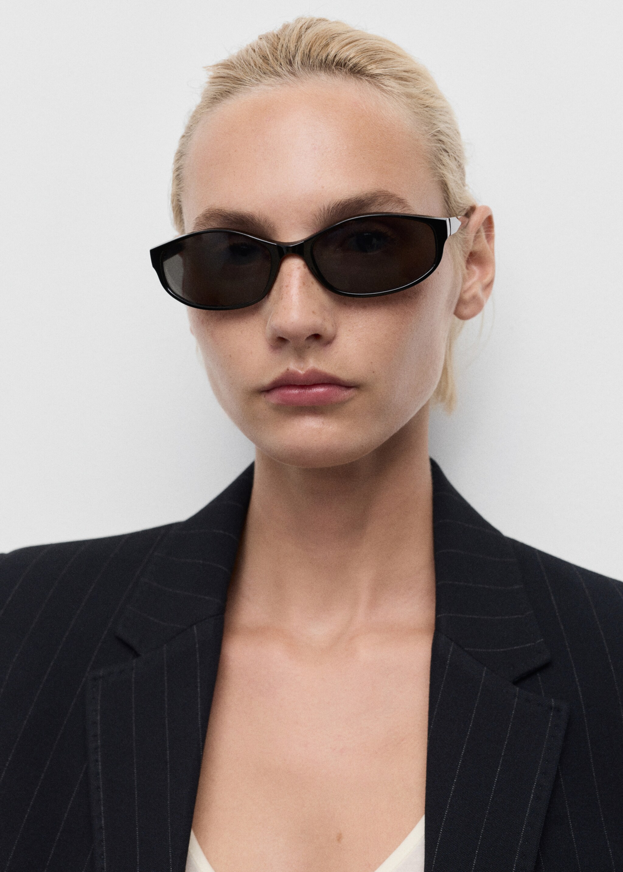 Straight-fit suit jacket - Details of the article 1, Navy. Ref: 17064786-00.