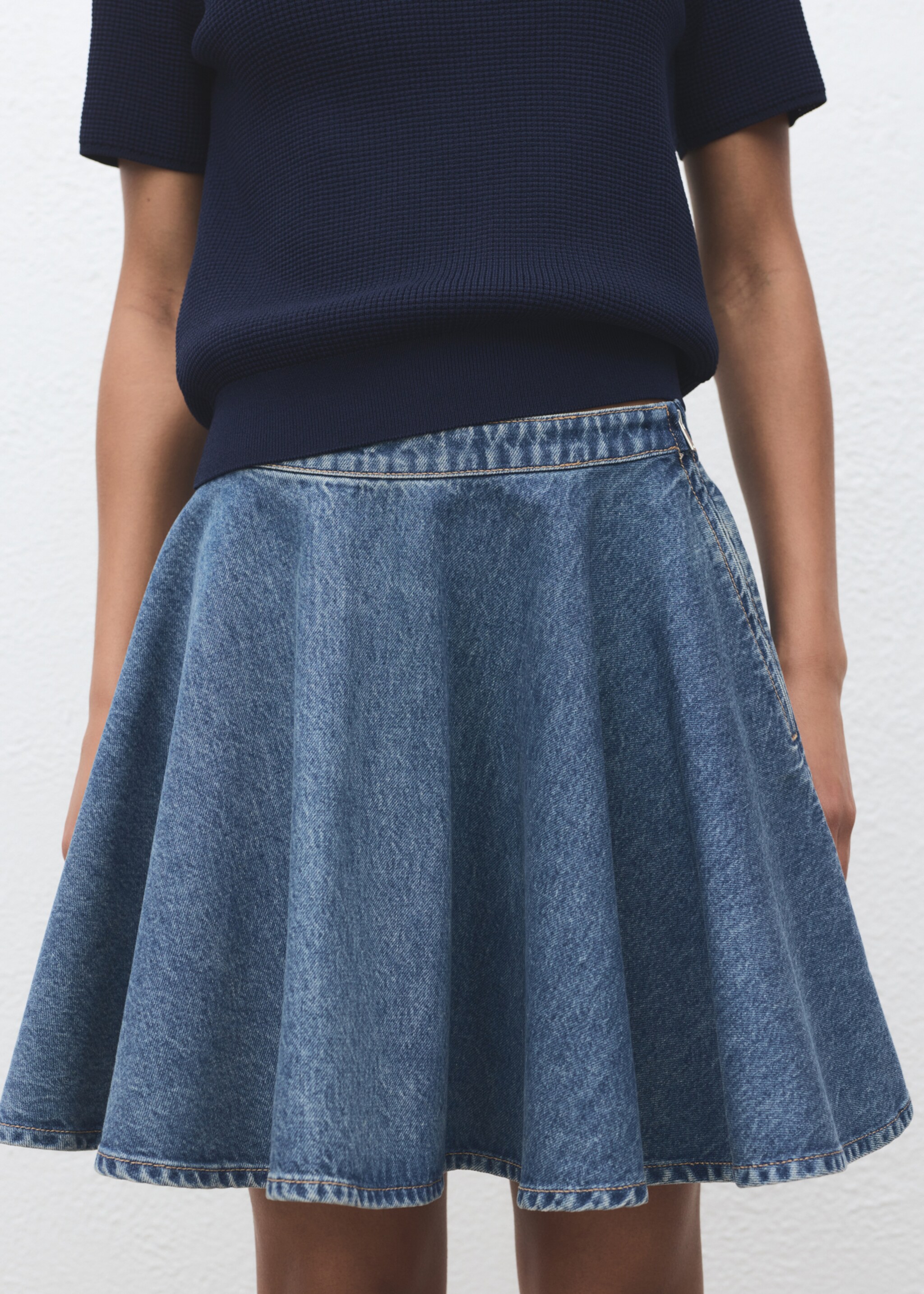 Short denim skirt - Medium plane, Medium Blue. Ref: 17064788-00.