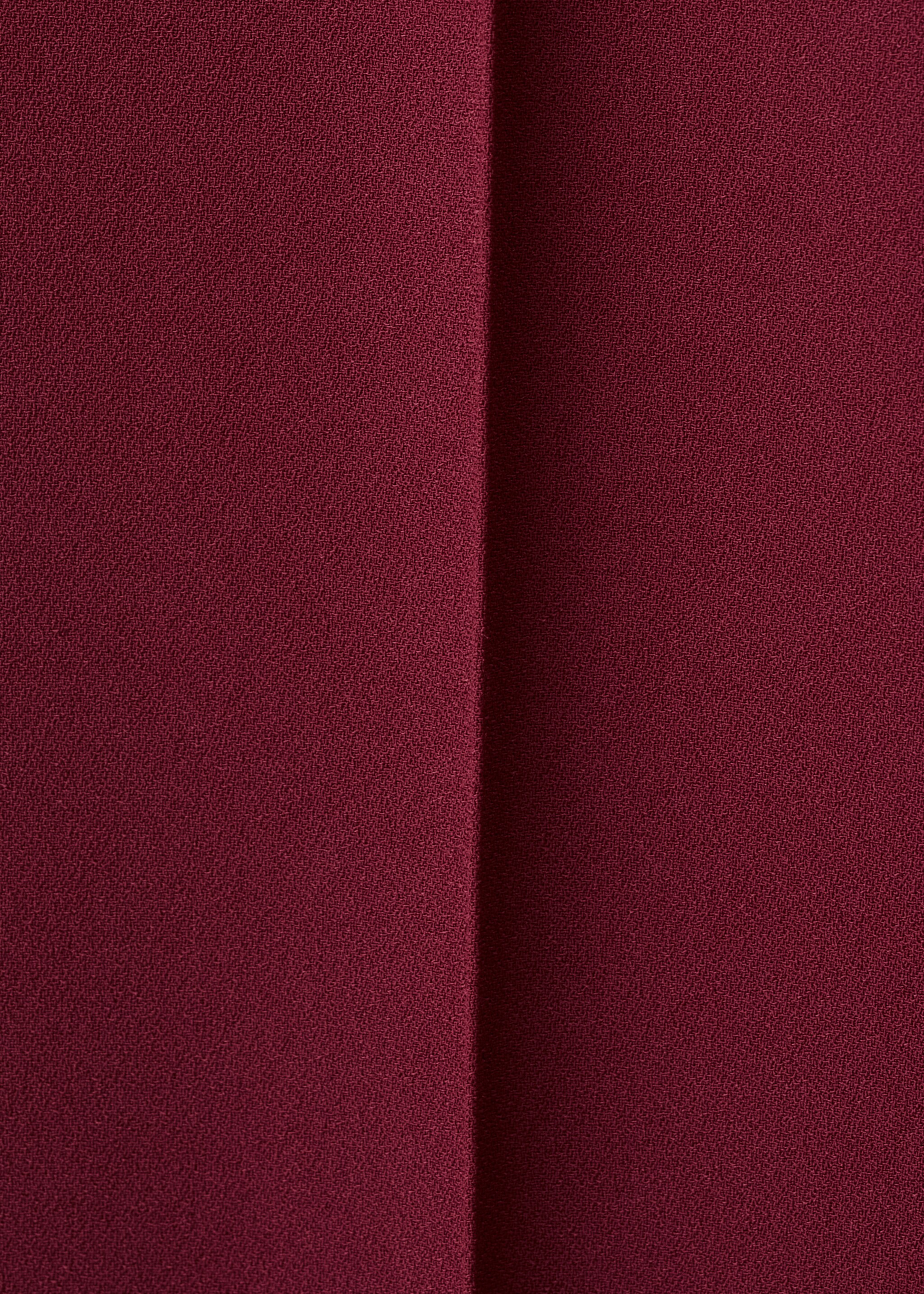 Straight mid-rise trousers - Details of the article 8, Burgundy. Ref: 17064789-00.