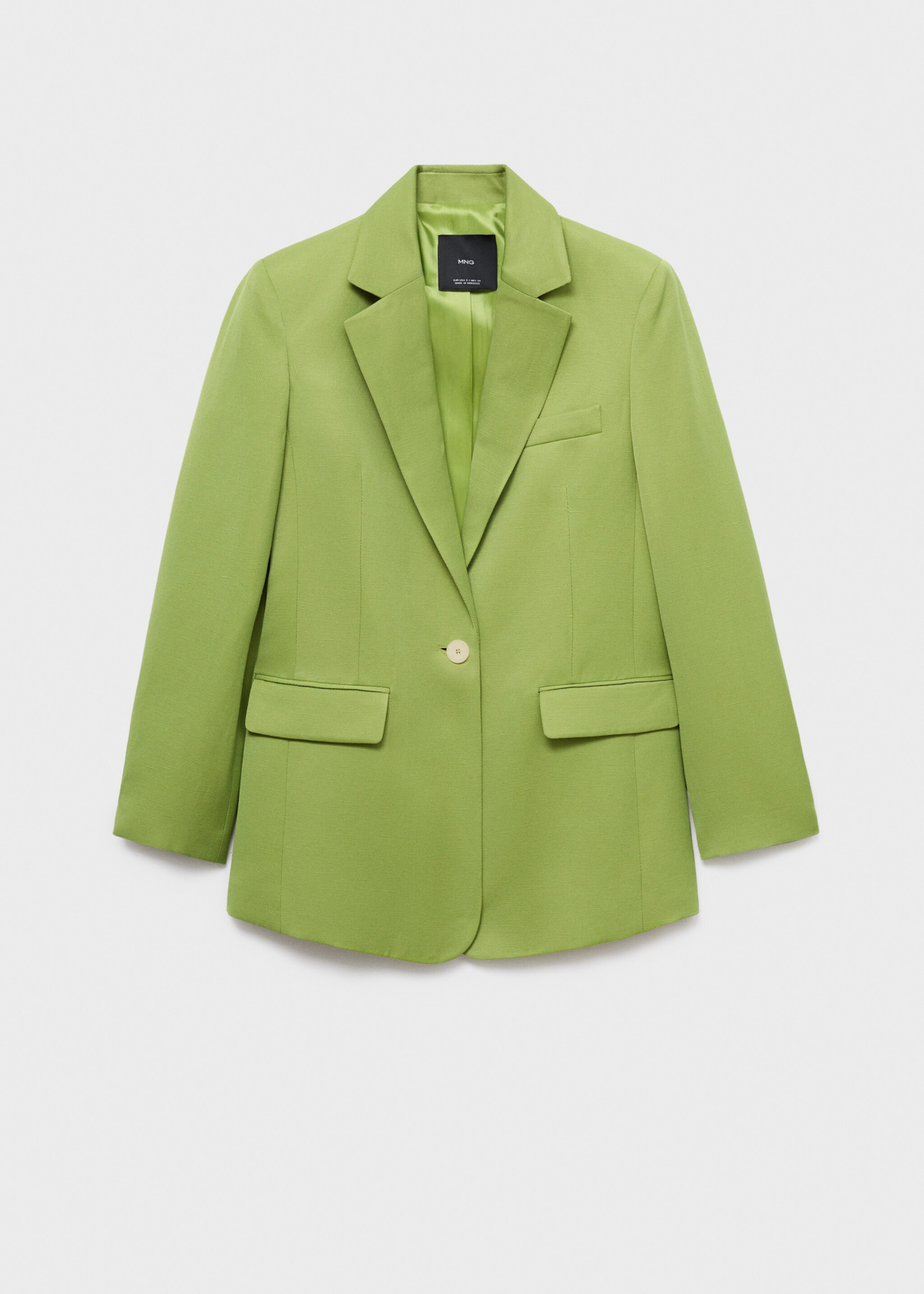 Blazer costume lin mélangé - Article sans modèle, Vert. Ref: 17064790-00.