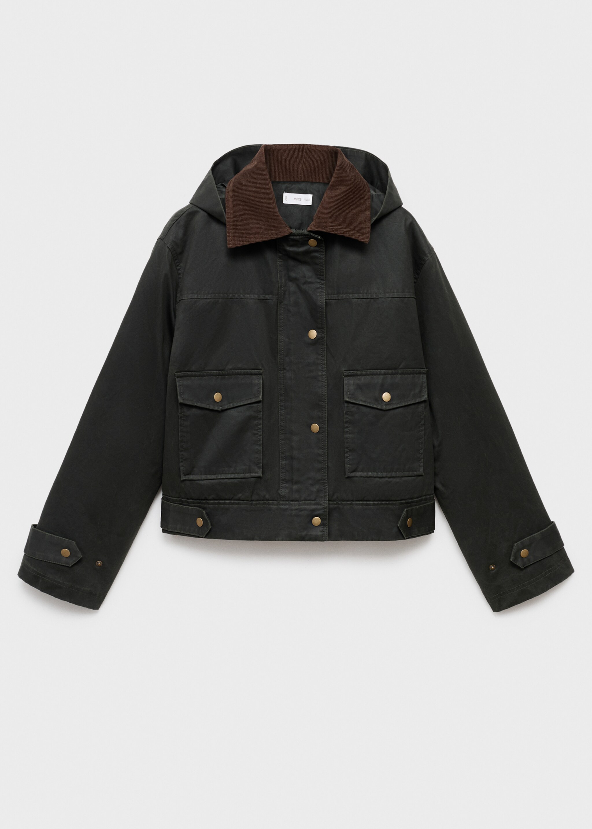 Waxed-effect parka - Article without model, Green. Ref: 17065140-00.