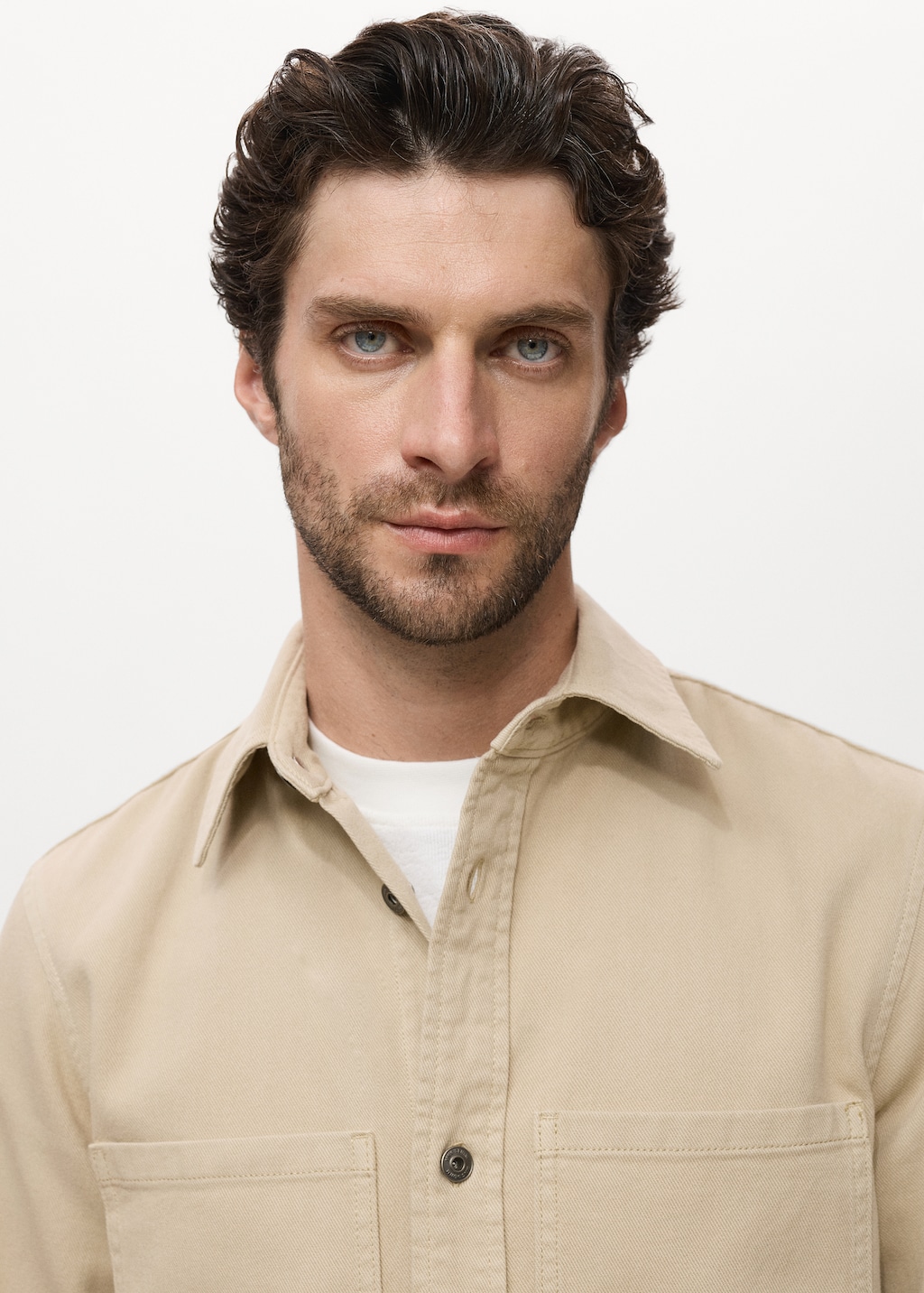 Denim overshirt pockets