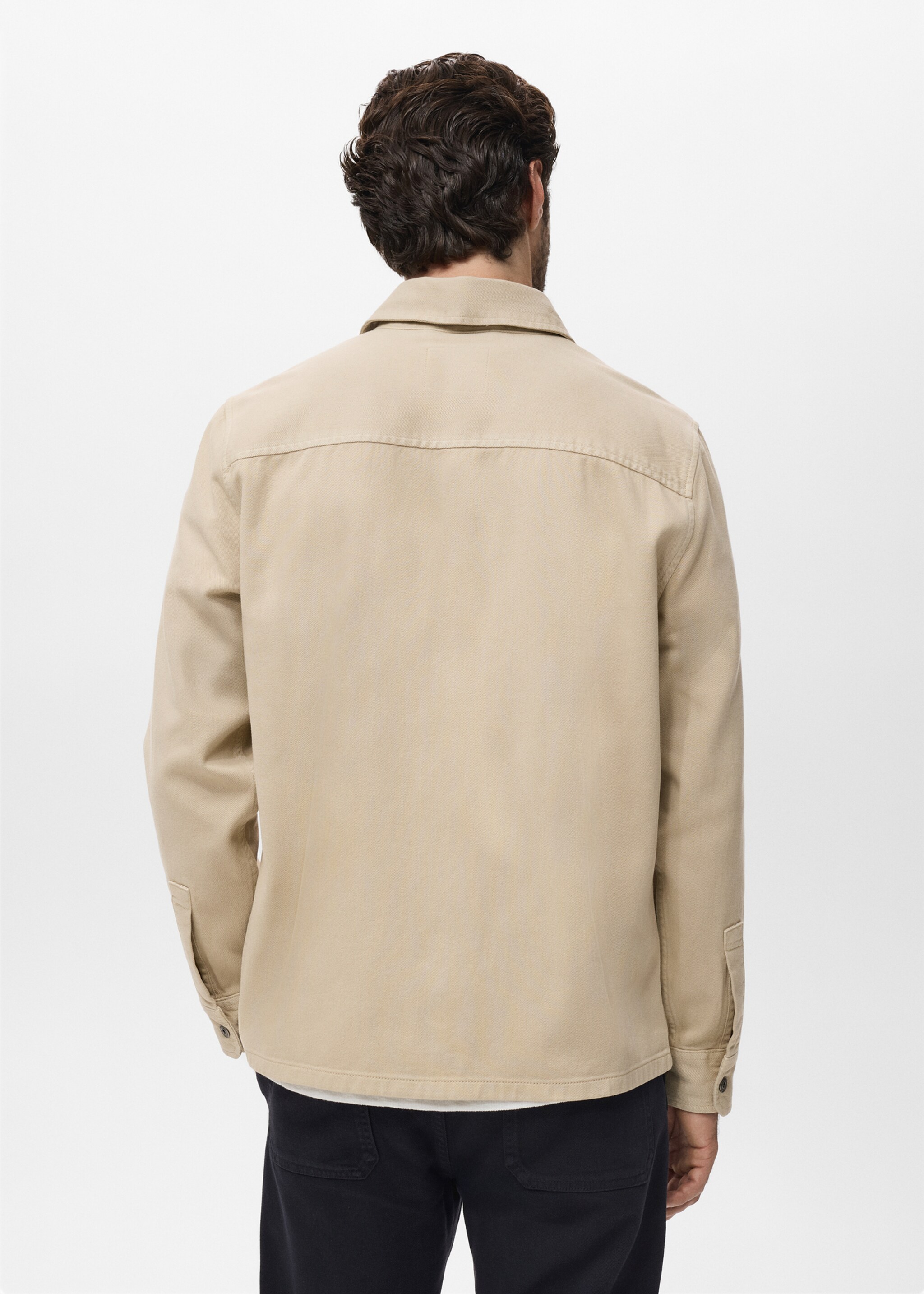 Surchemise en jean poches - Verso de l’article, Beige. Ref: 17065142-00.
