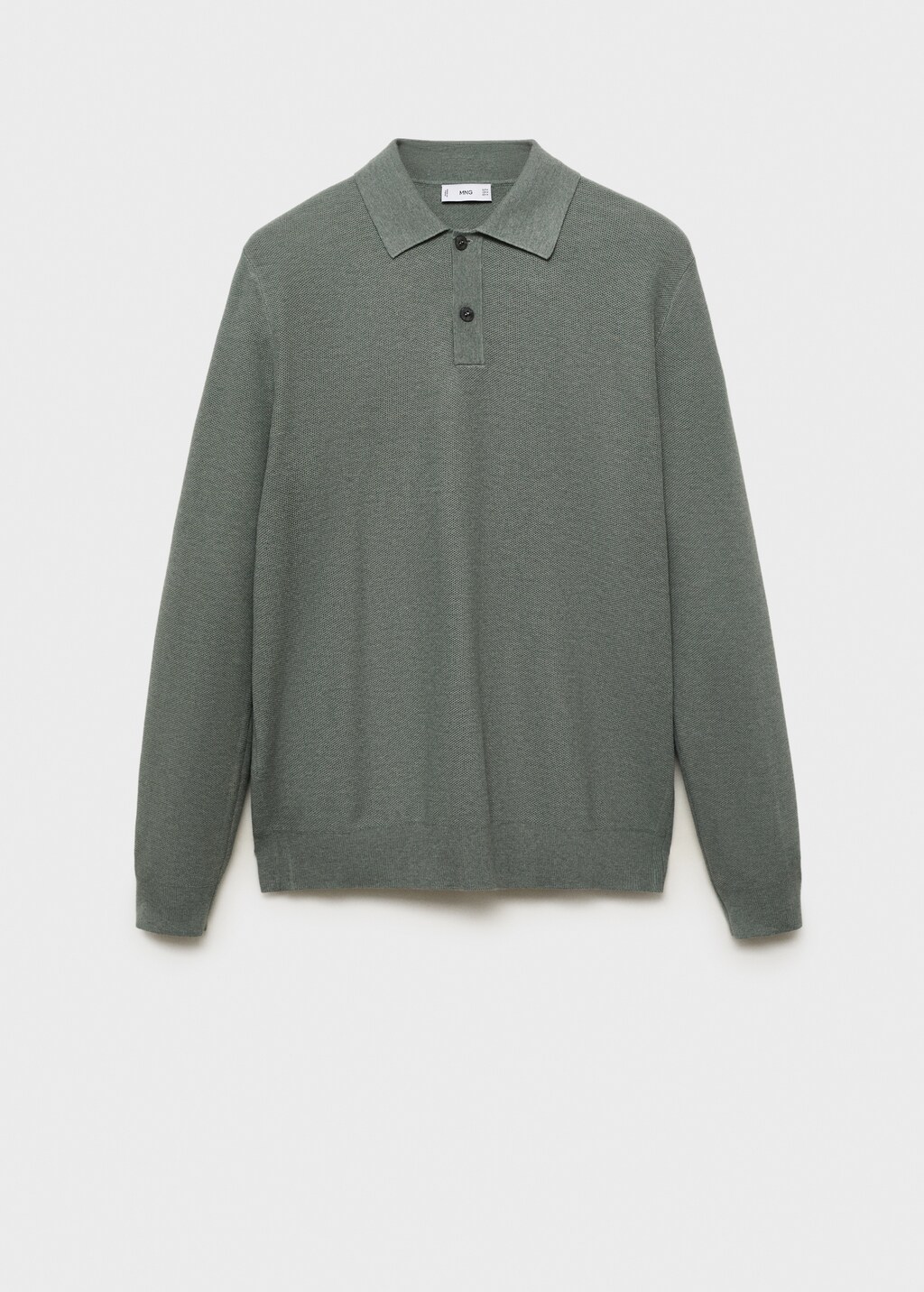 Micro-structured cotton polo shirt