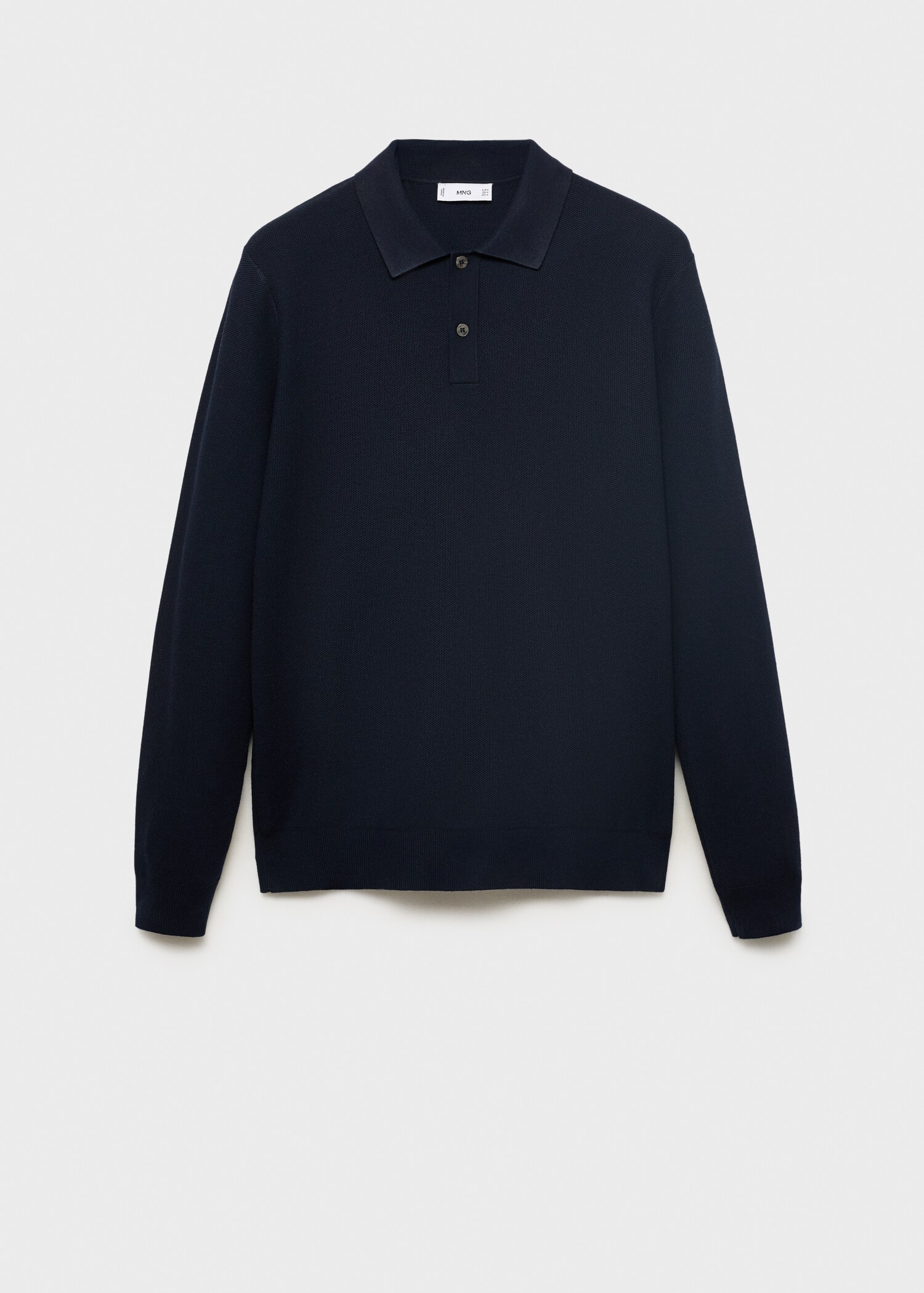 Pullover polo cotone microtexture - Articolo senza modello