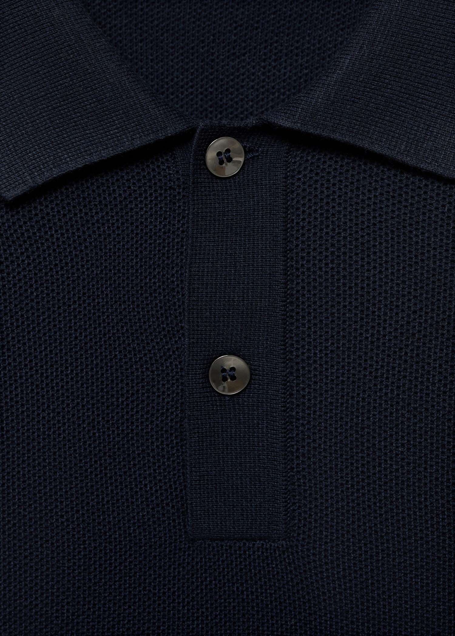 Micro-structured cotton polo shirt - Details of the article 8