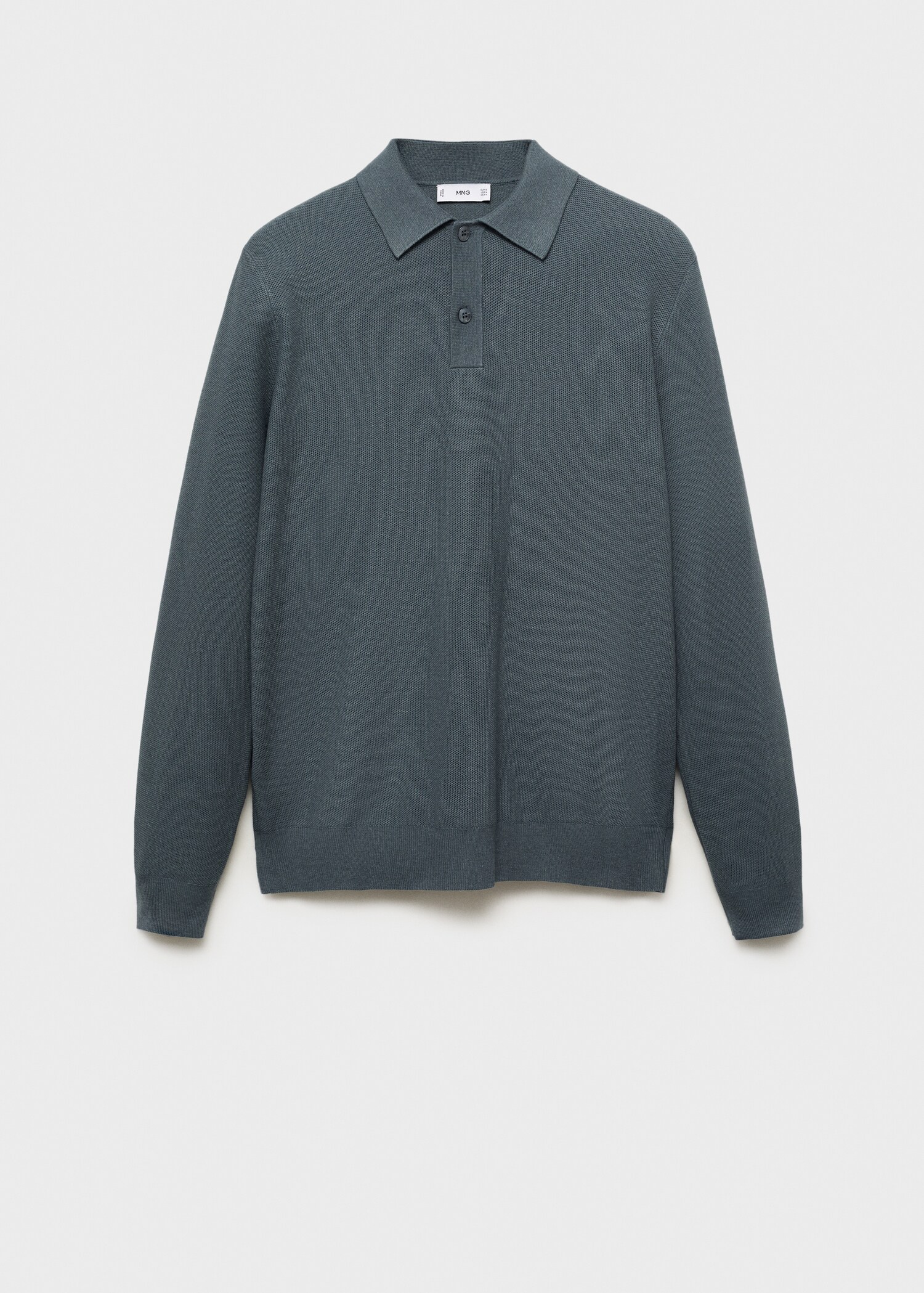 Micro-structured cotton polo shirt - Article without model