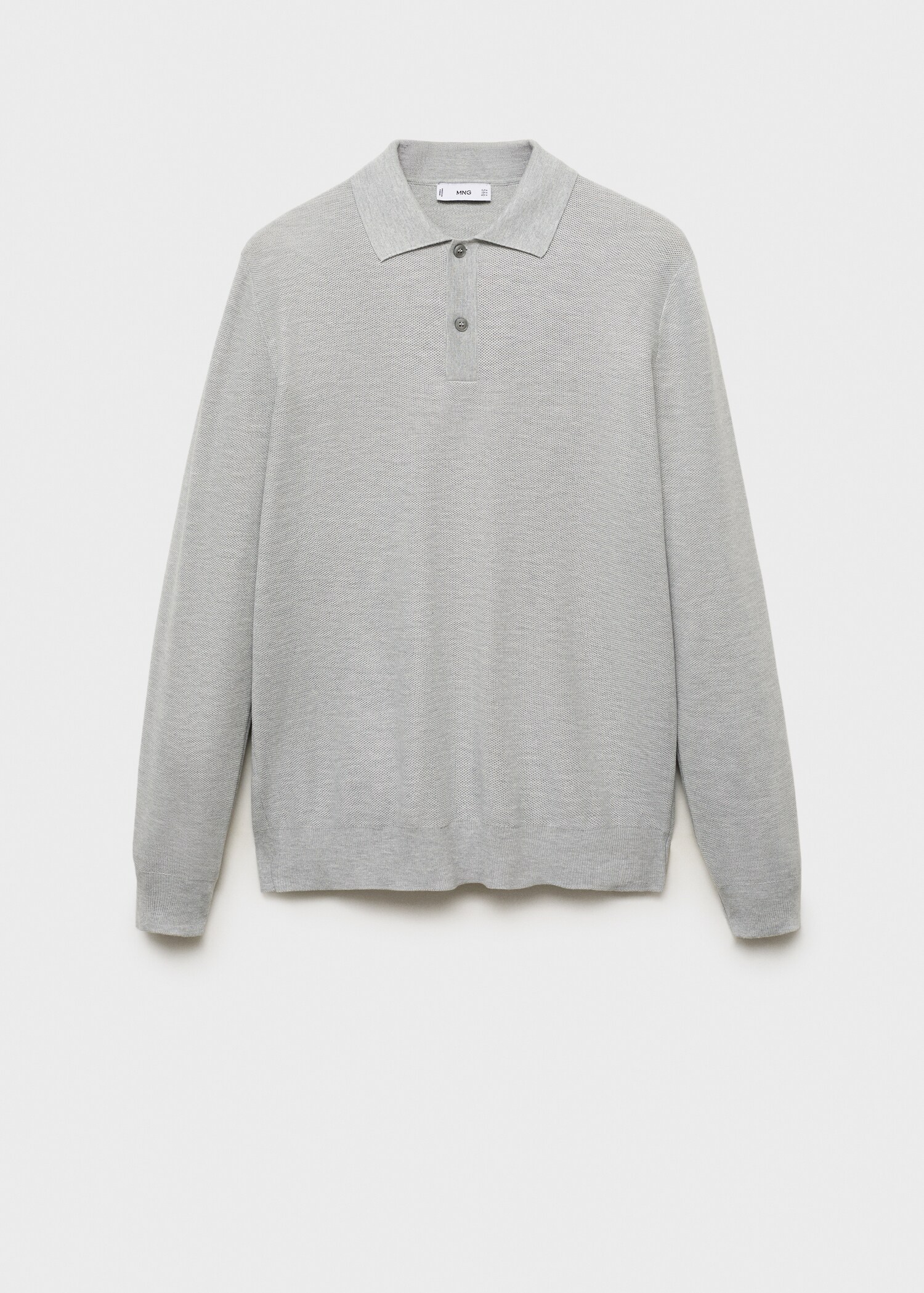 Micro-structured cotton polo shirt - Article without model