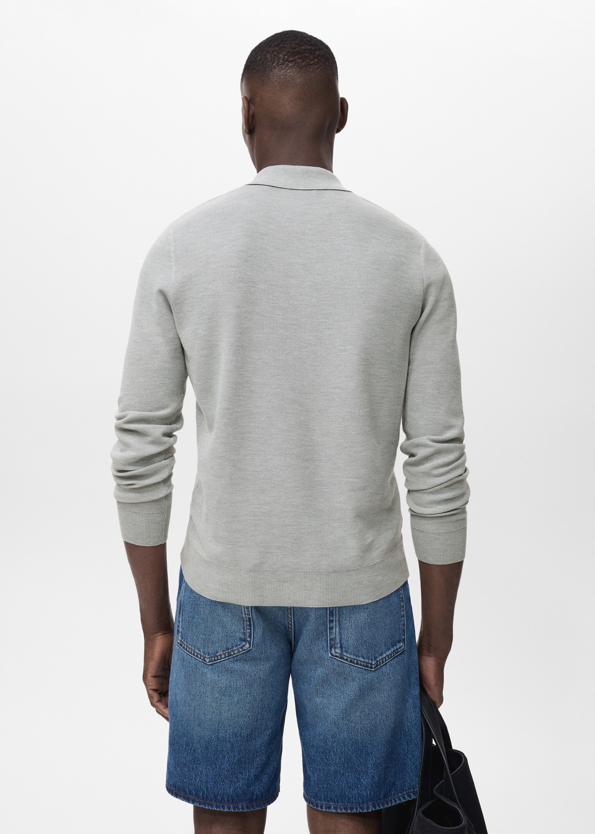 Pullover polo cotone microtexture - Retro dell'articolo