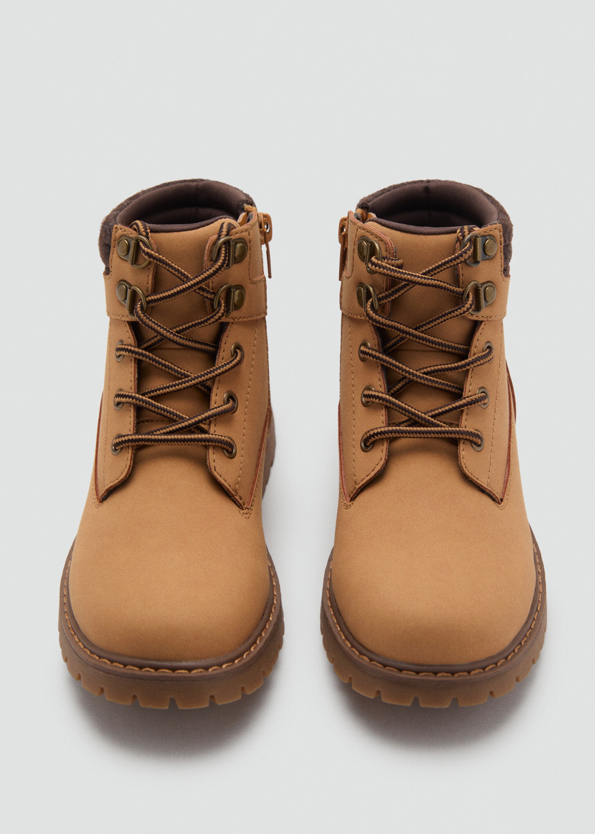 Lace-up mountain boots - Details of the article 3, Medium Brown. Ref: 17065146-00.