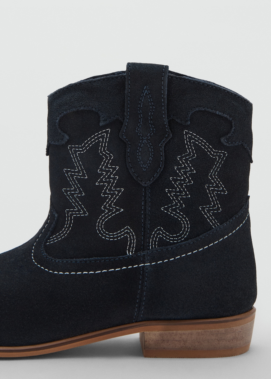 Embroidered leather ankle boot
