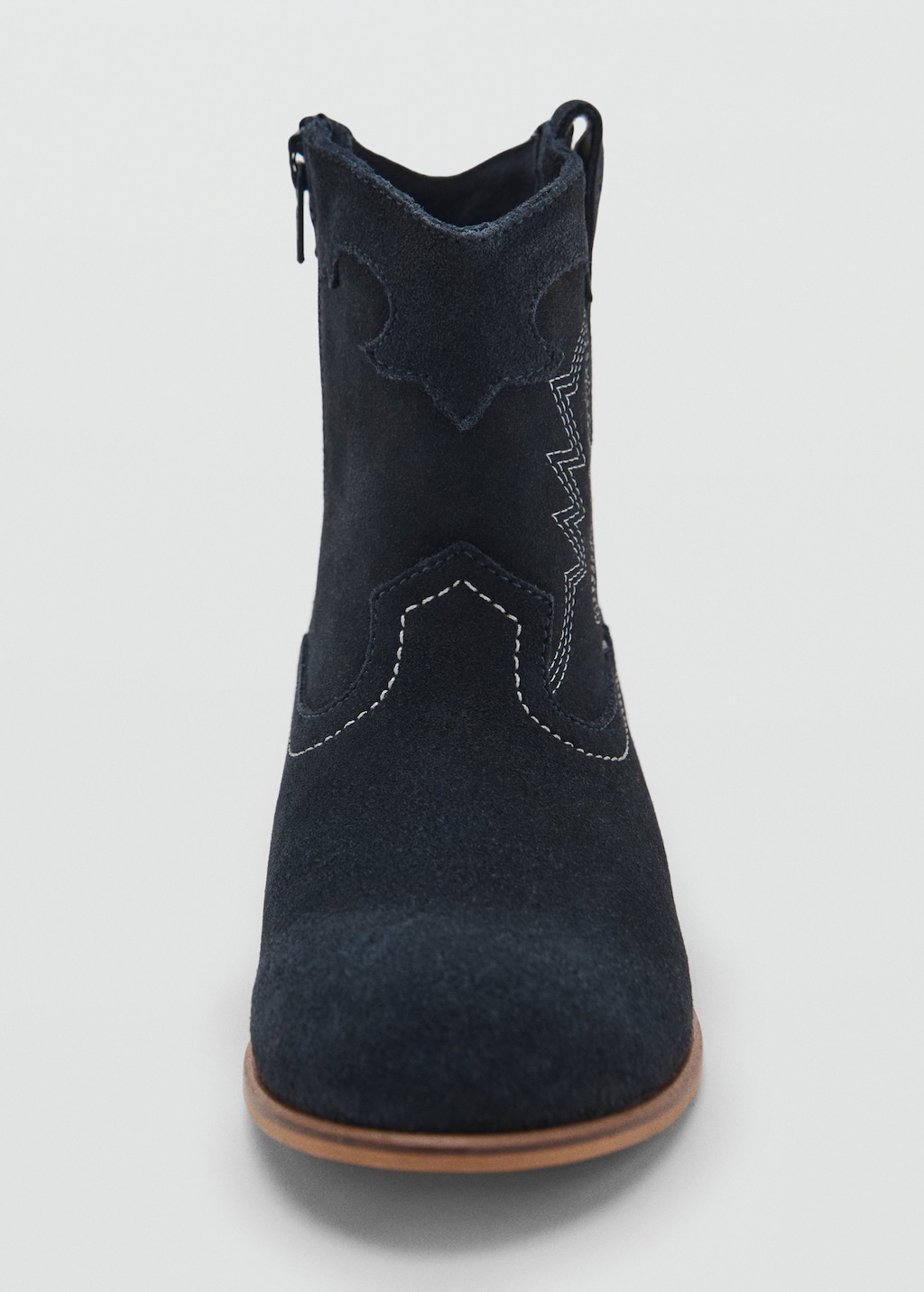 Embroidered leather ankle boot