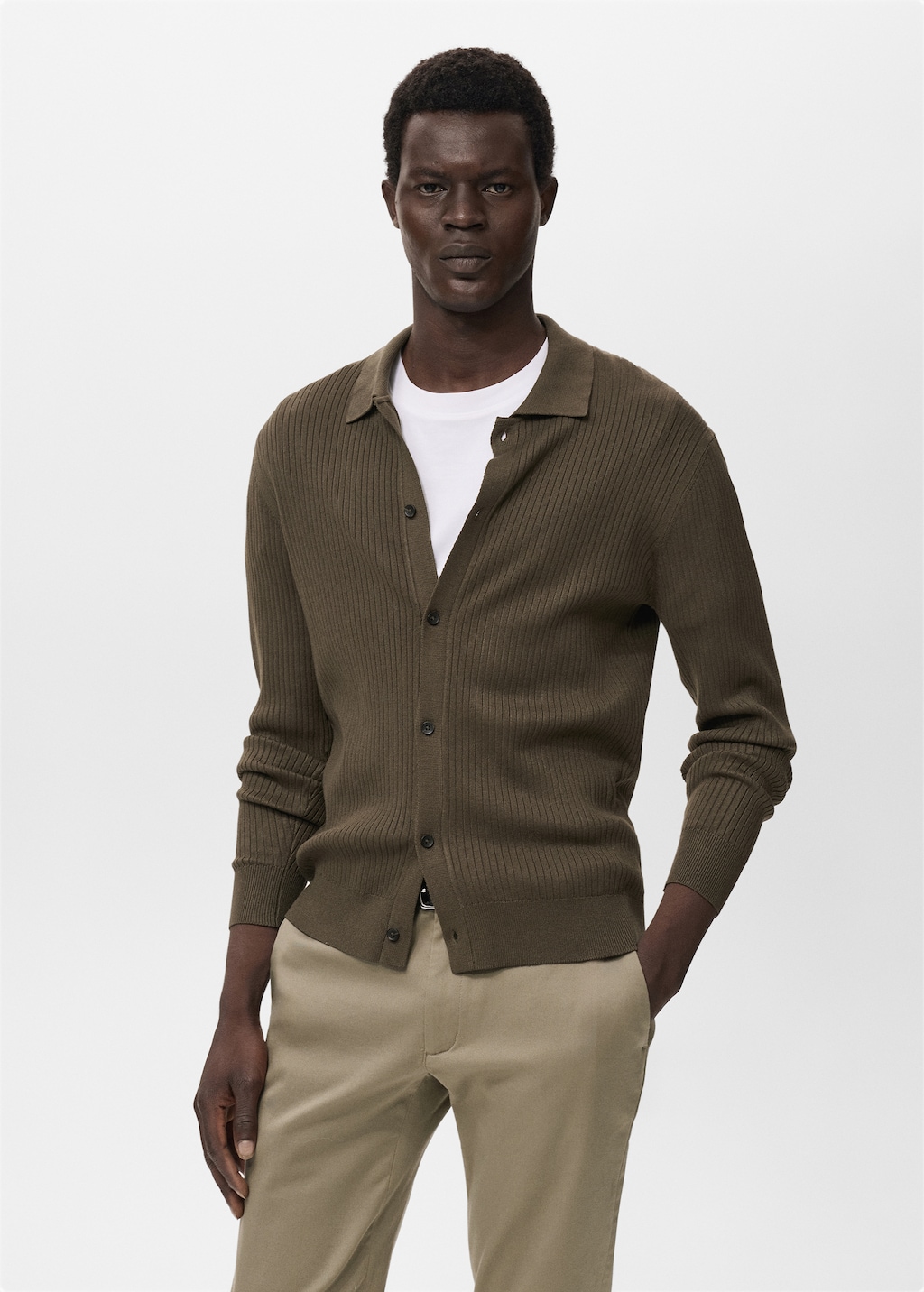 Ribbed knit cardigan