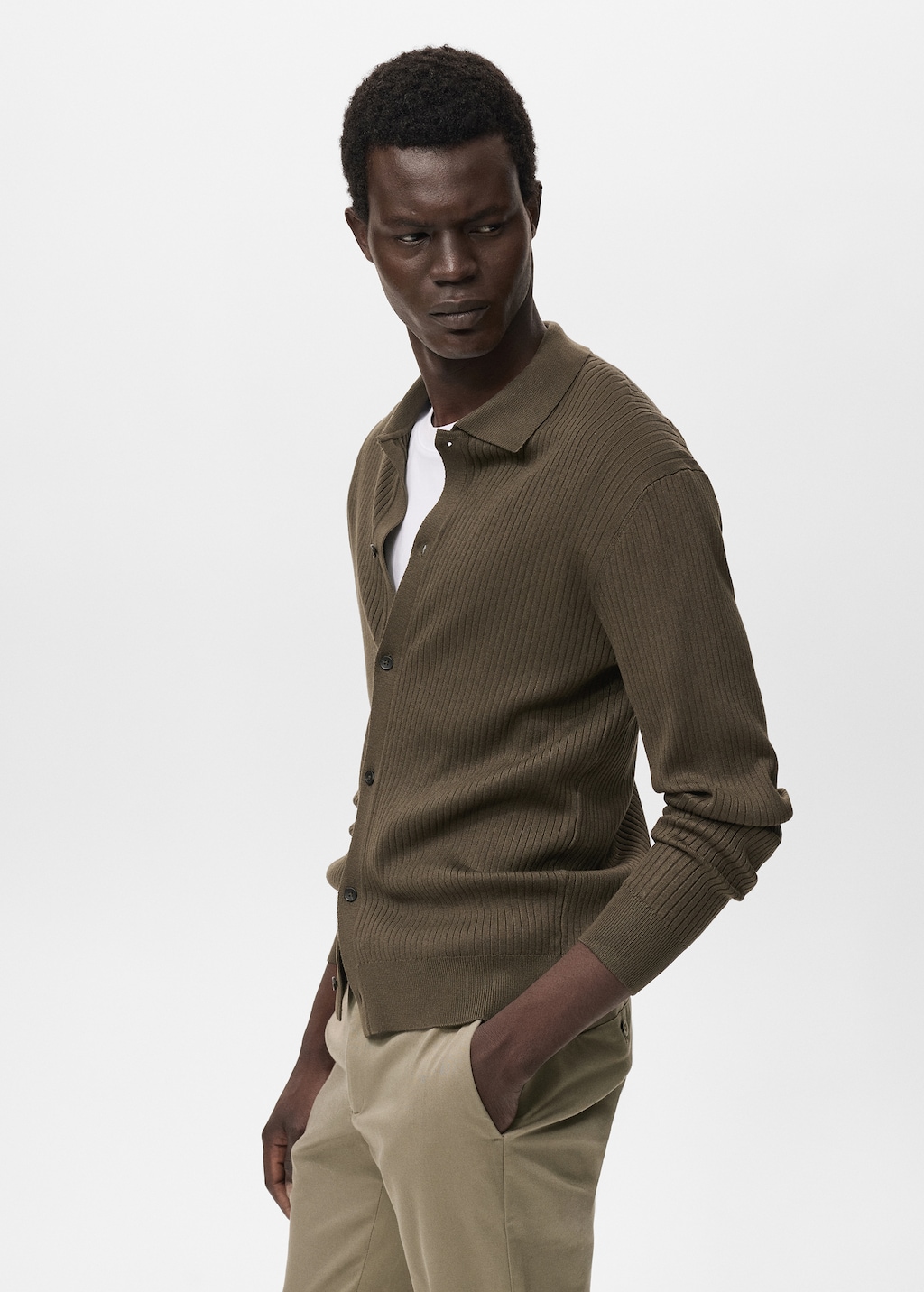 Ribbed knit cardigan