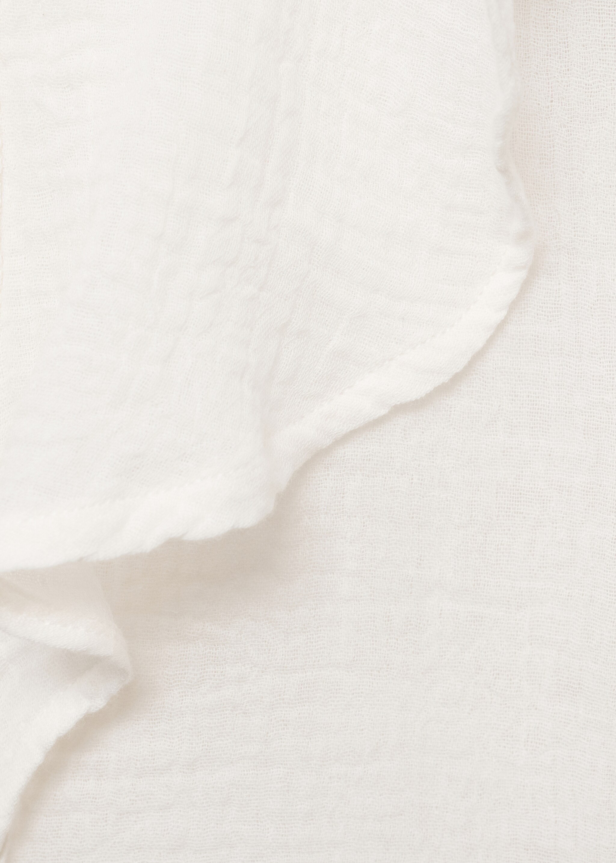 Ruffled bambula shirt - Details of the article 0, Ecru. Ref: 17065151-00.