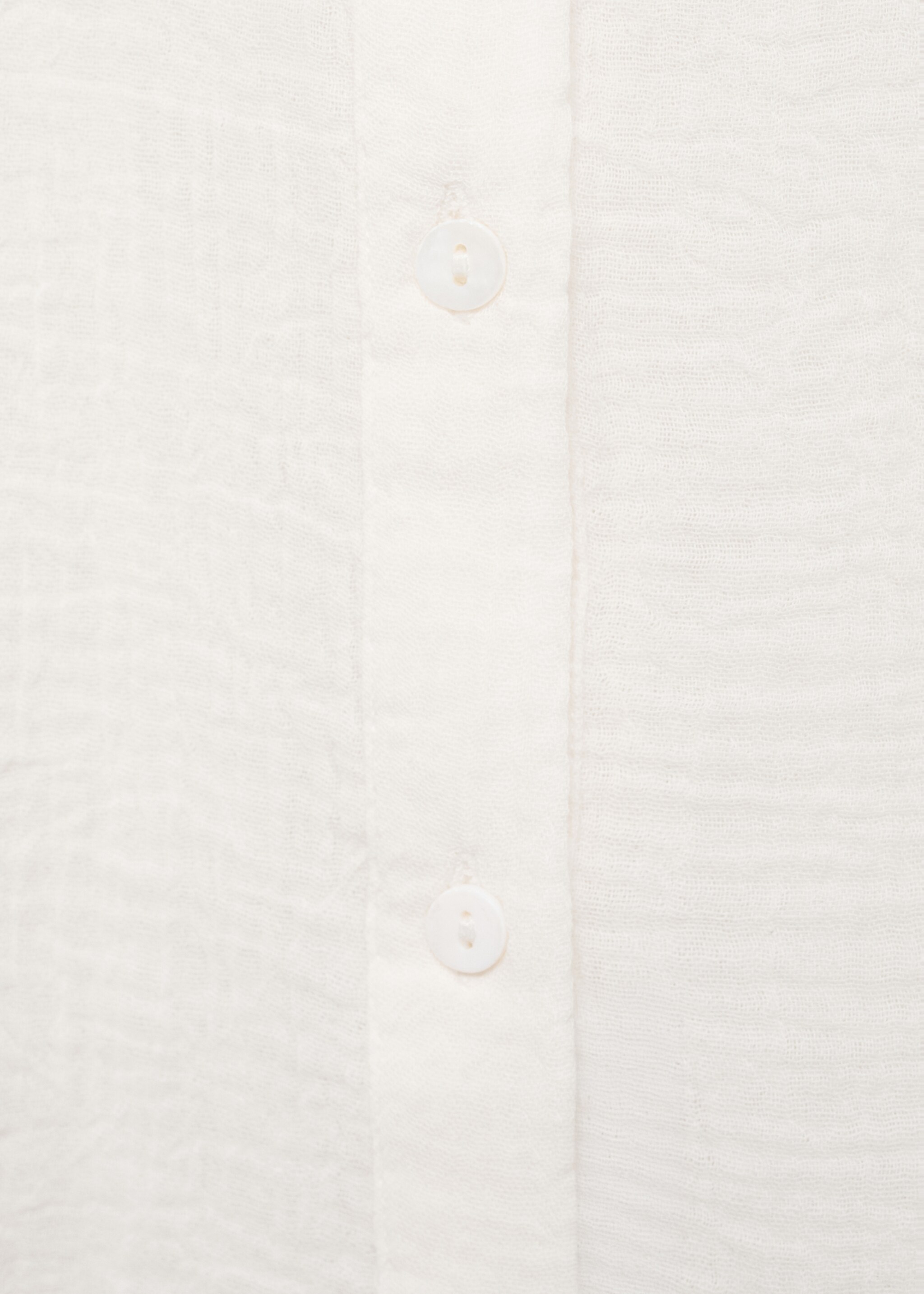 Ruffled bambula shirt - Details of the article 8, Ecru. Ref: 17065151-00.