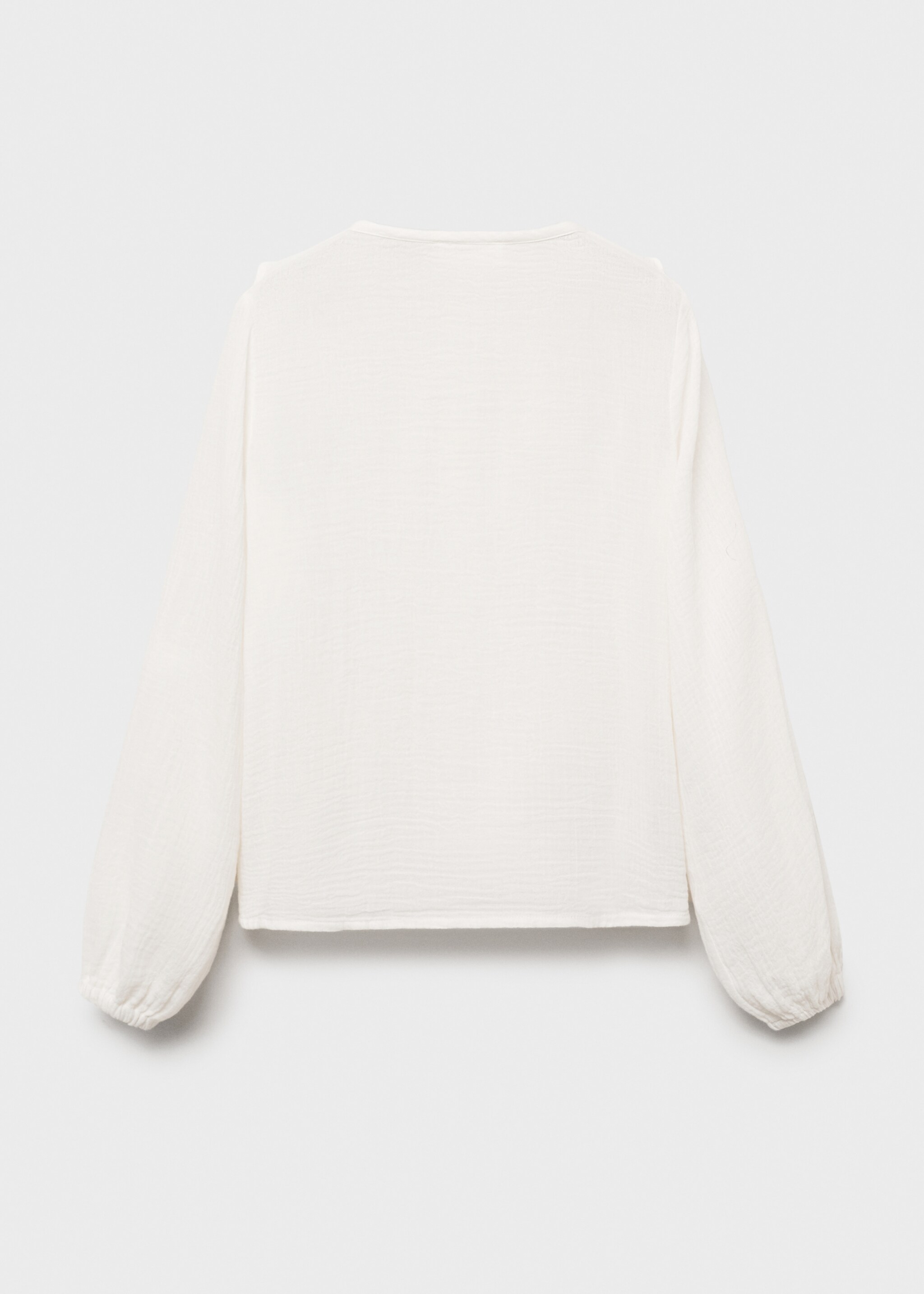Ruffled bambula shirt - Reverse of the article, Ecru. Ref: 17065151-00.